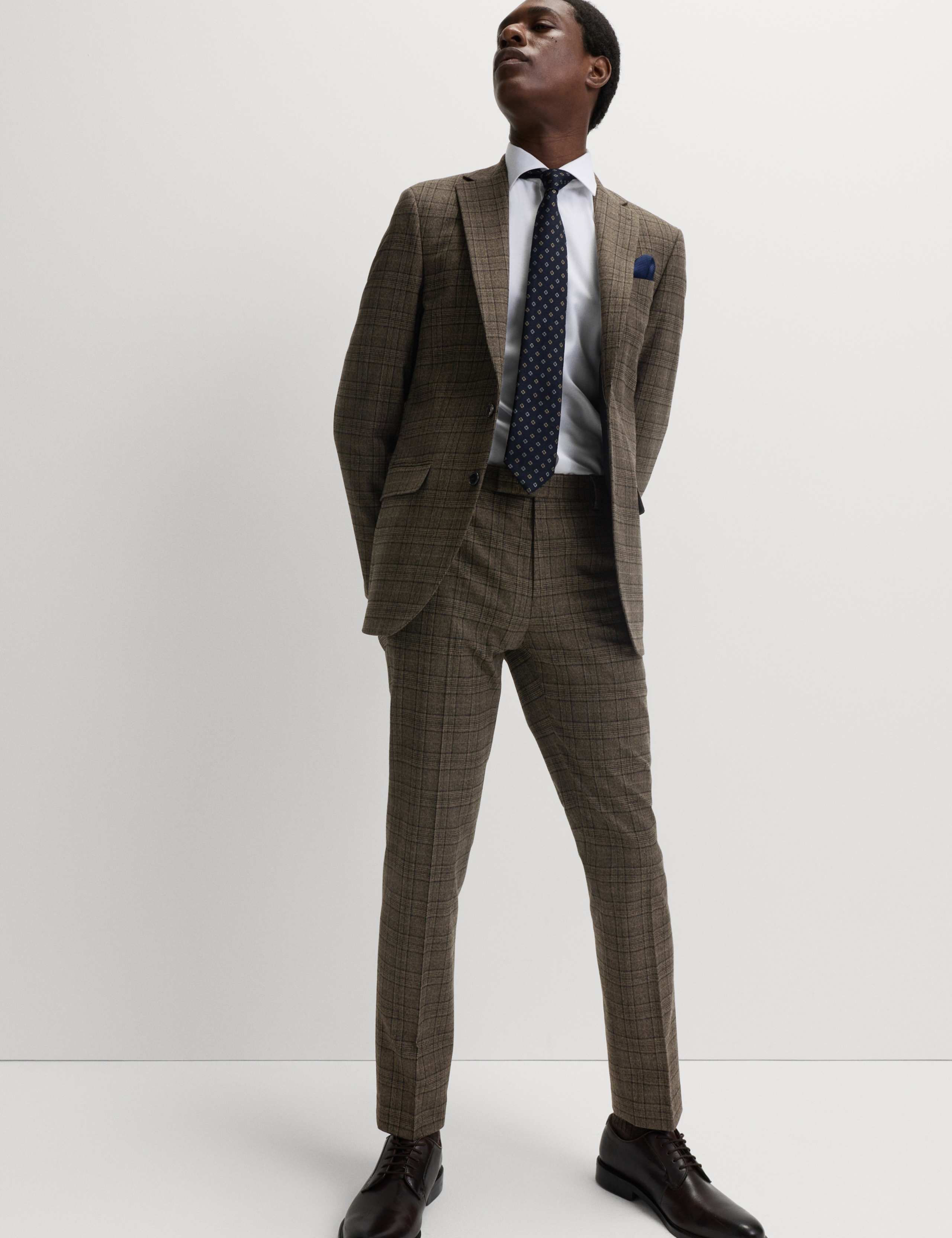 Slim Fit Prince of Wales Check Stretch Trousers 3 of 4