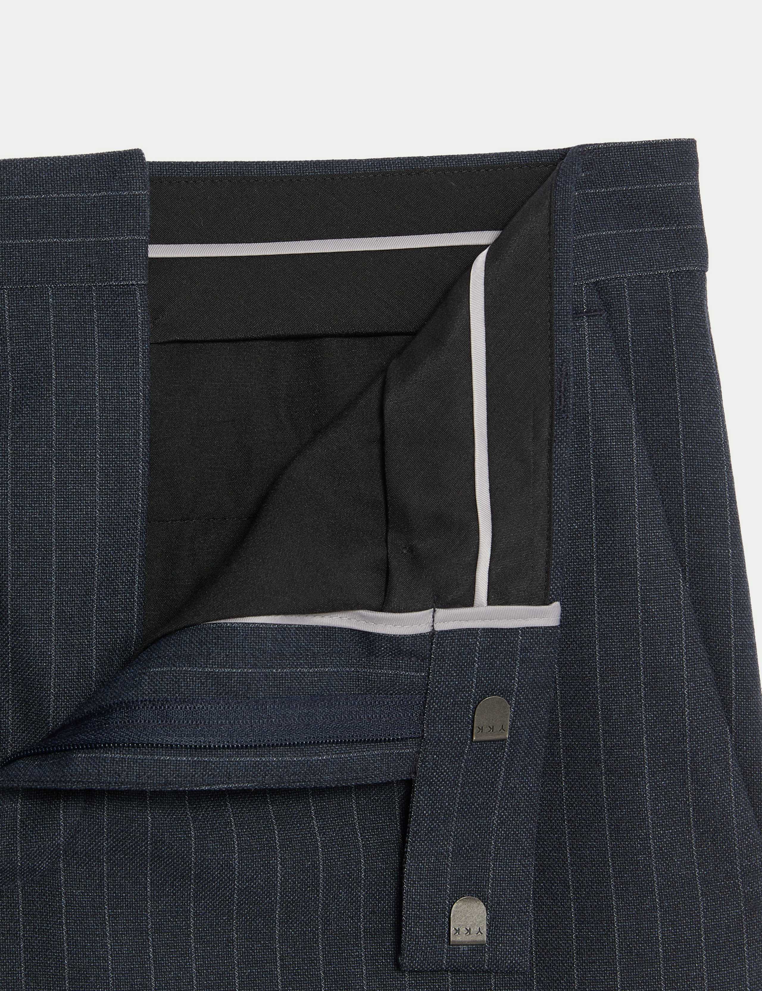 Regular Fit Pinstripe Stretch Suit Trousers 3 of 7