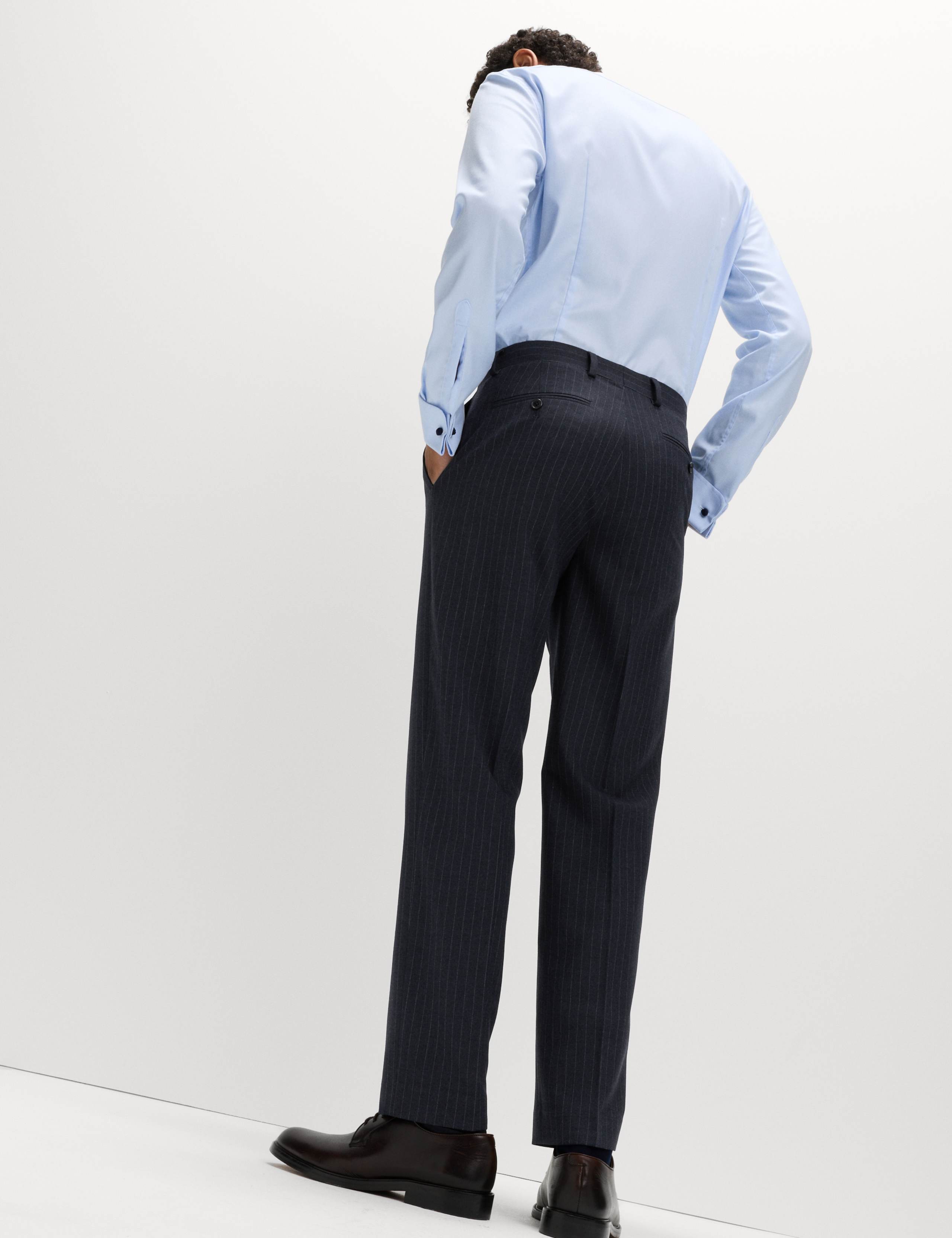 Regular Fit Pinstripe Stretch Suit Trousers 7 of 7