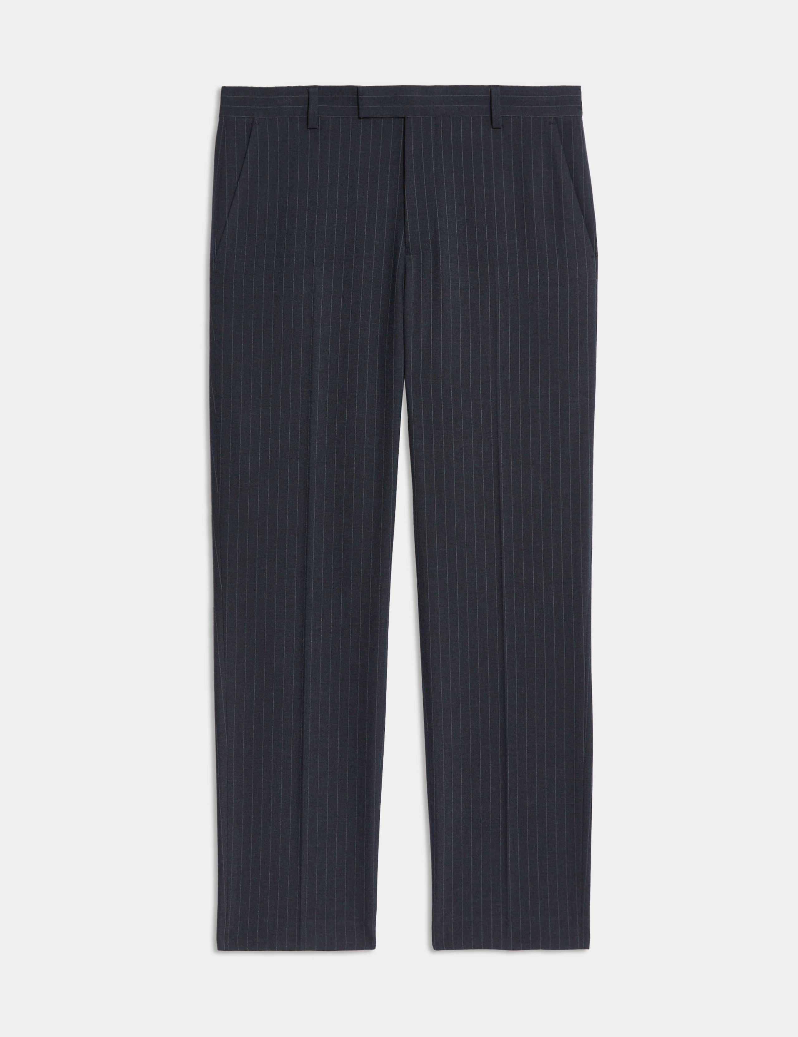 Regular Fit Pinstripe Stretch Suit Trousers 2 of 7