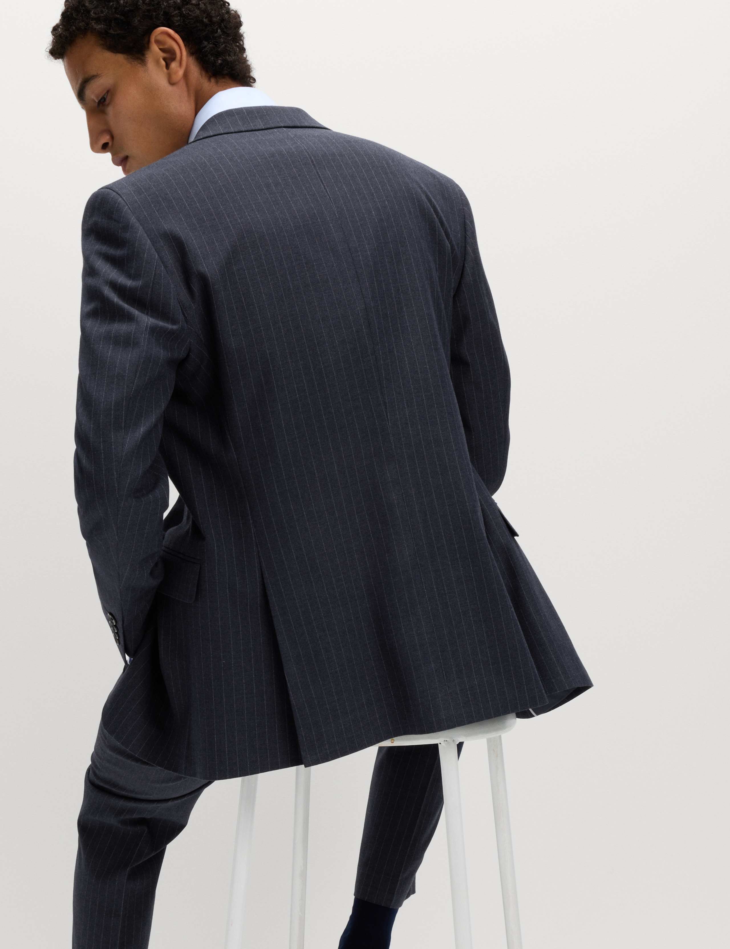 Regular Fit Pinstripe Stretch Suit Jacket 3 of 3