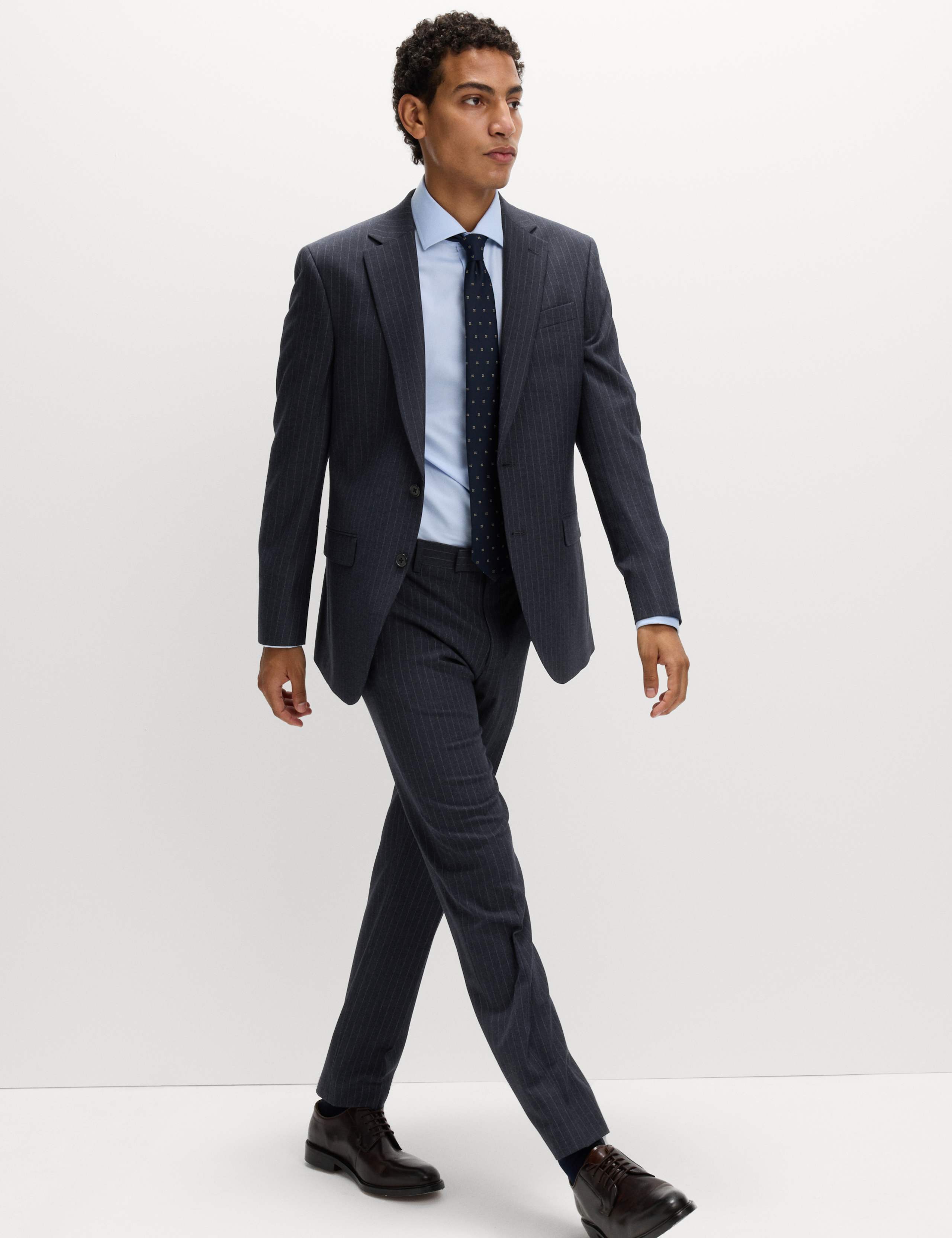 Regular Fit Pinstripe Stretch Suit Jacket 6 of 6