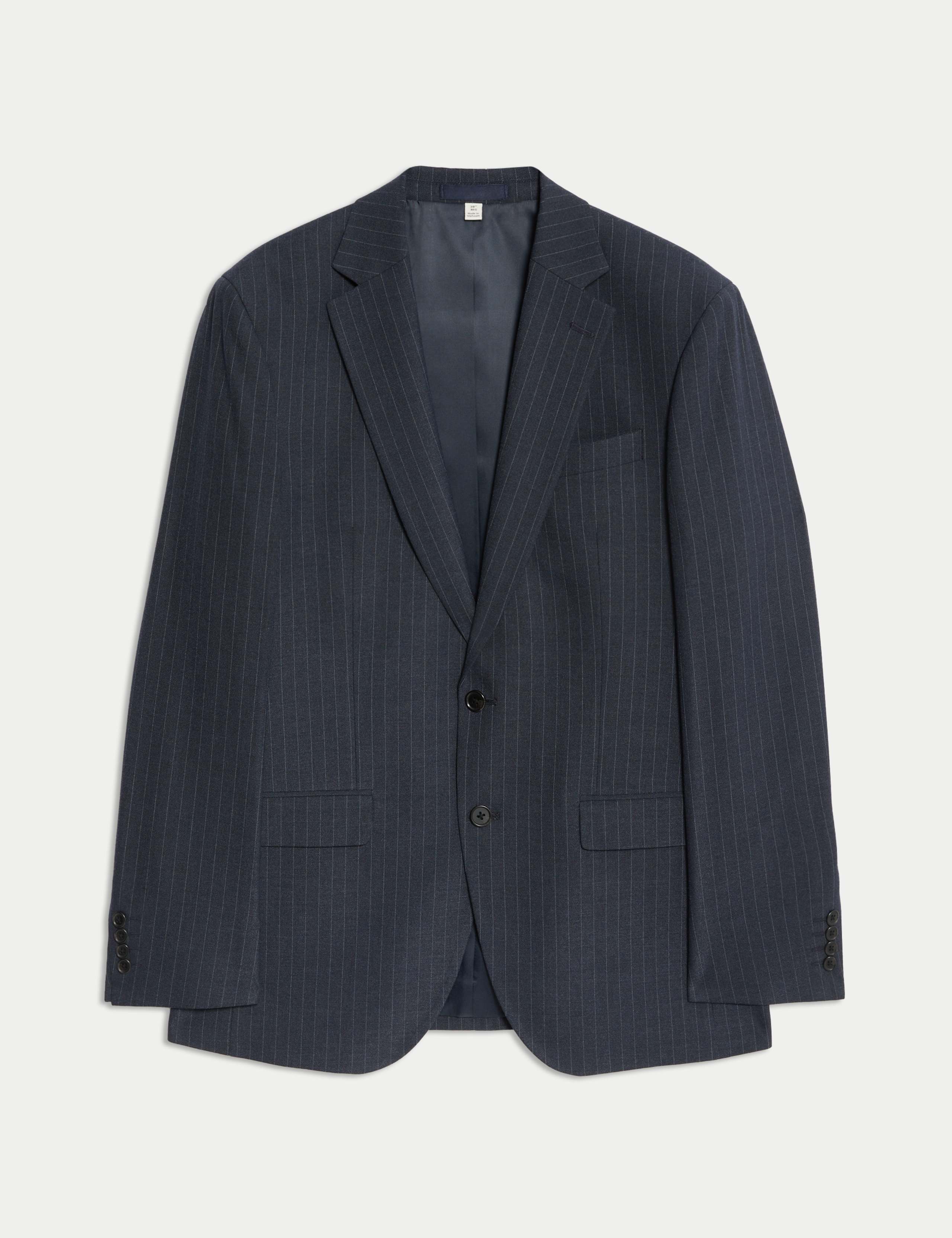 Regular Fit Pinstripe Stretch Suit Jacket 1 of 3