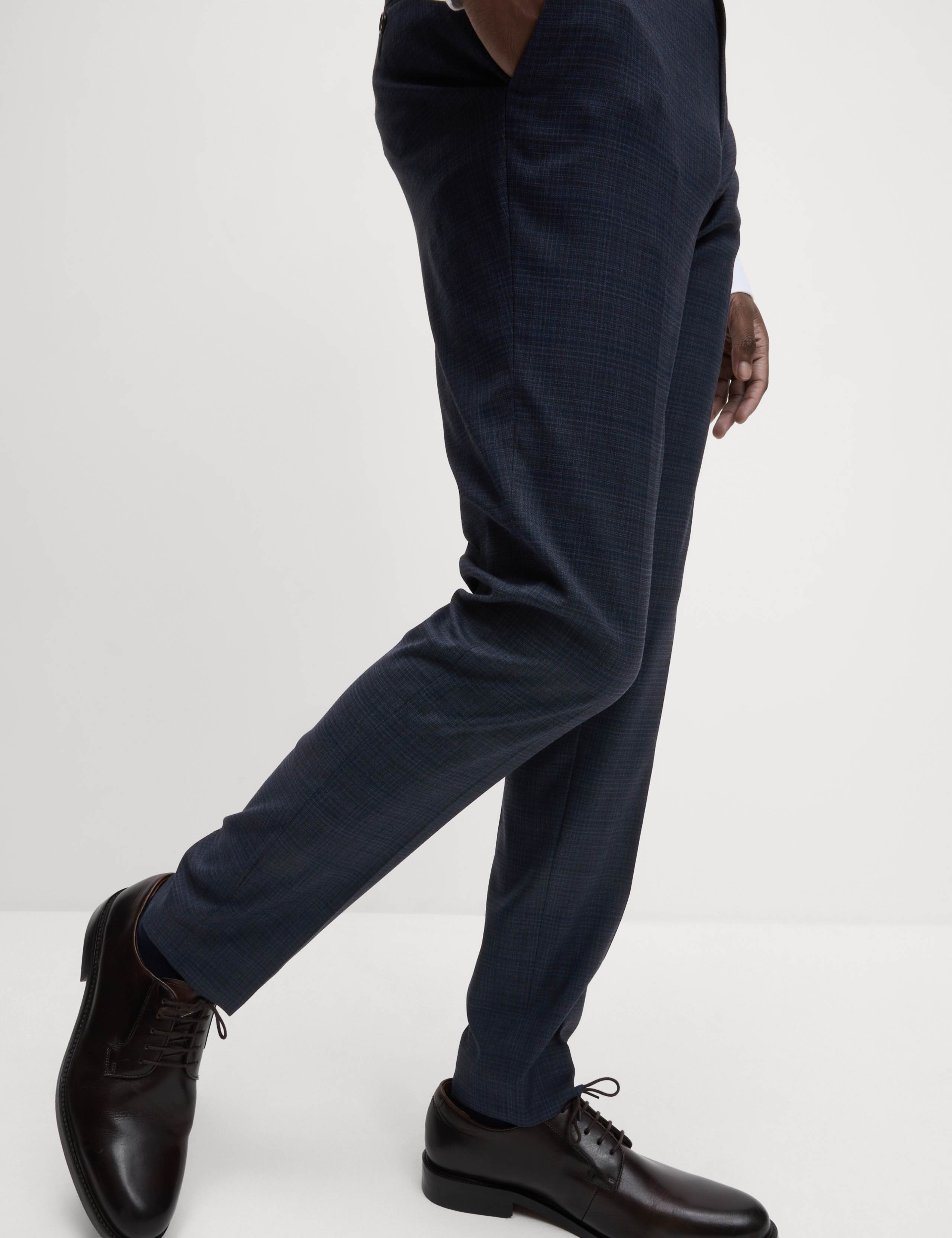 Slim Fit Check Stretch Suit Trousers 1 of 6