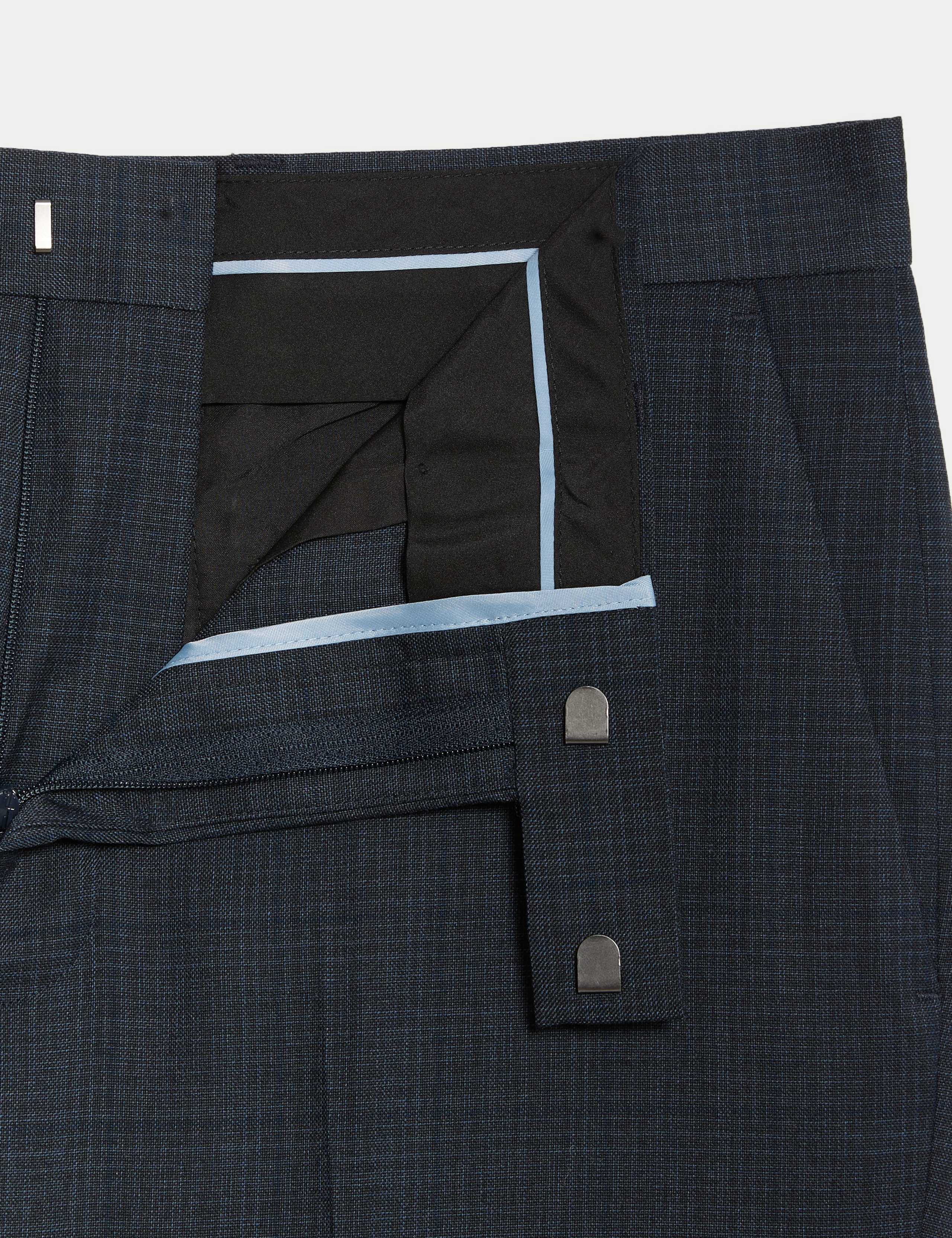 Slim Fit Check Stretch Suit Trousers 3 of 6