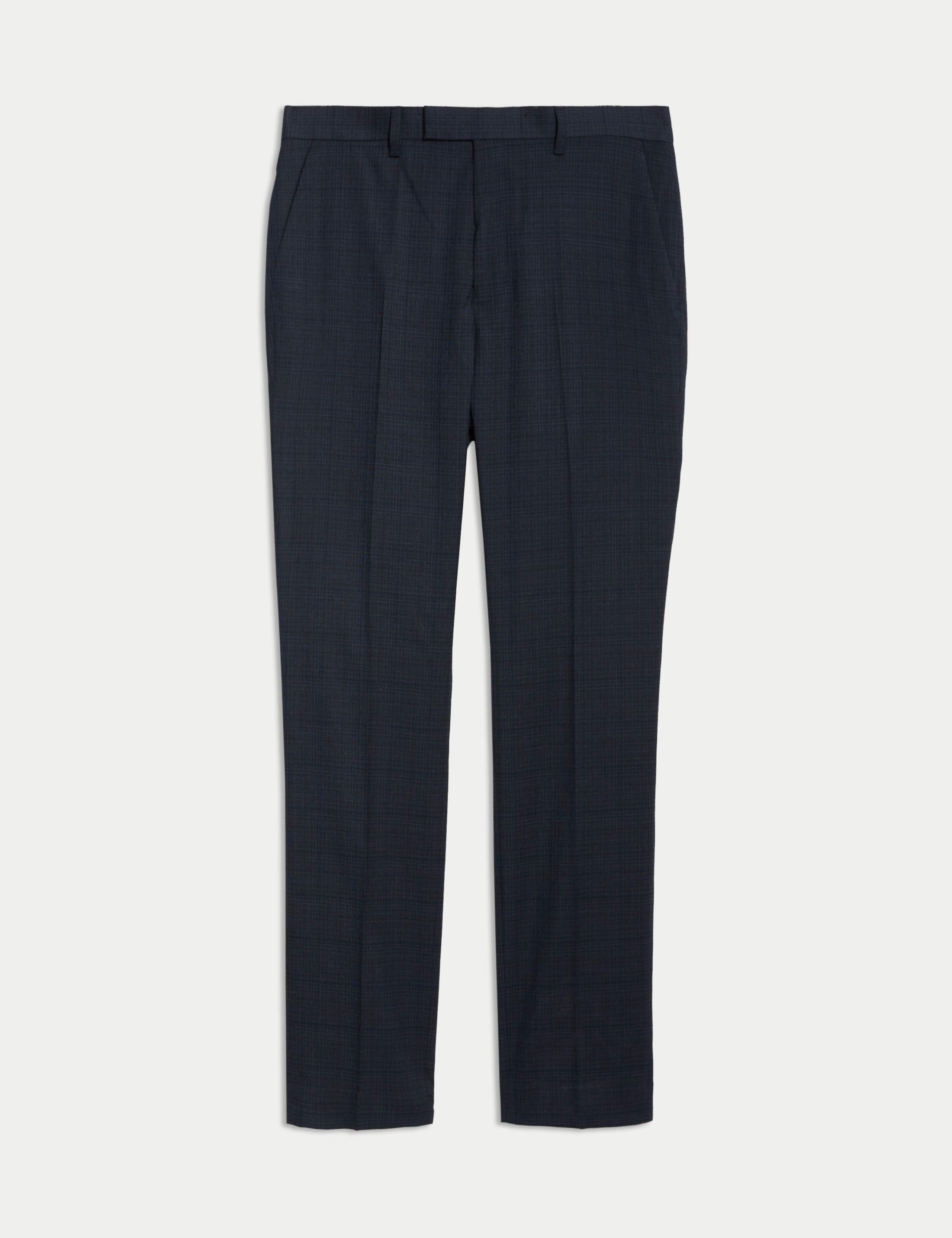 Slim Fit Check Stretch Suit Trousers 2 of 6