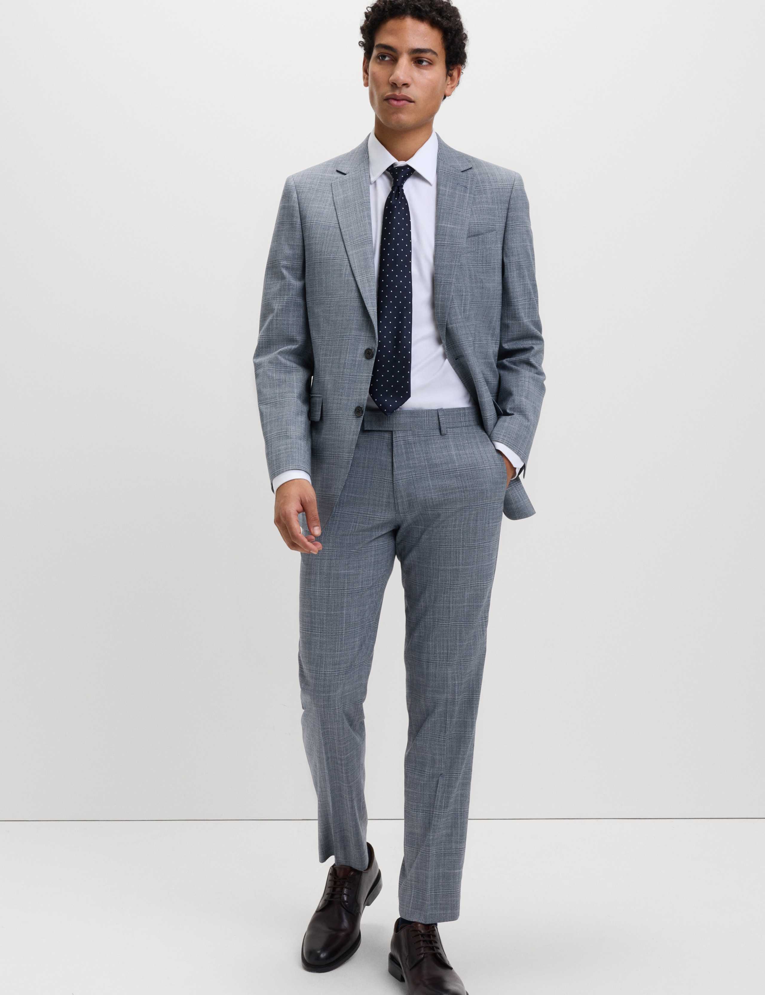 Tailored Fit Check Stretch Trousers 3 of 5