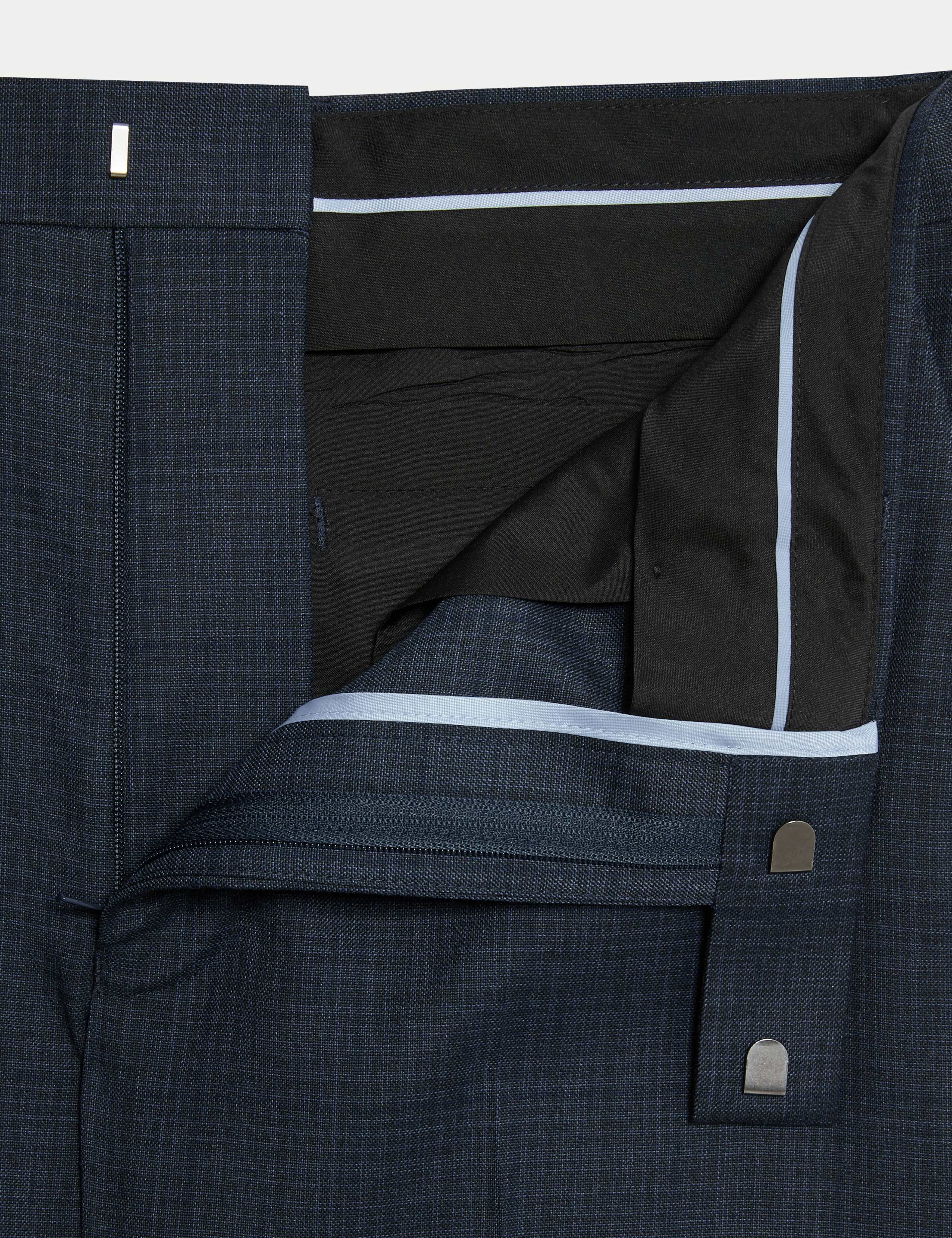 Regular Fit Shadow Check Suit Trousers 3 of 8