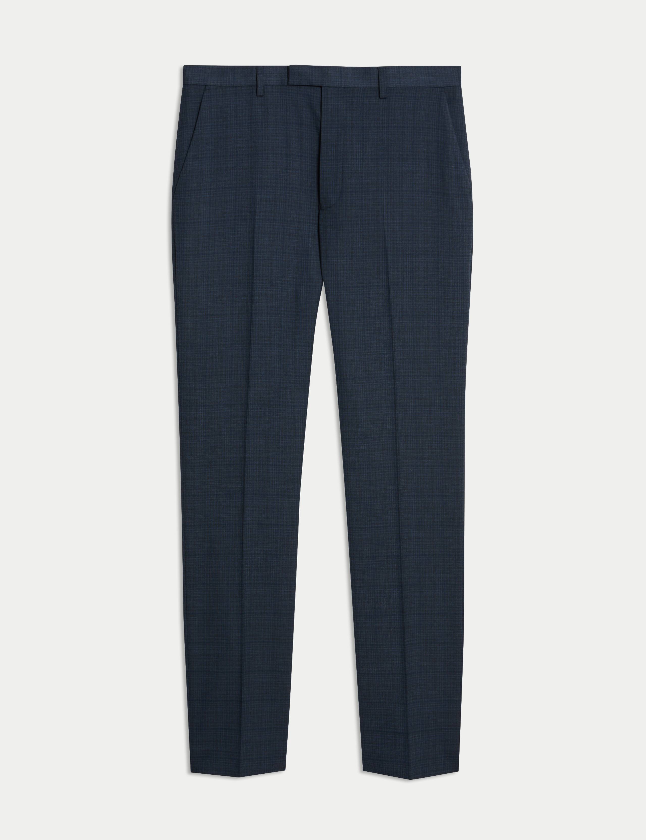 Regular Fit Shadow Check Suit Trousers 2 of 8