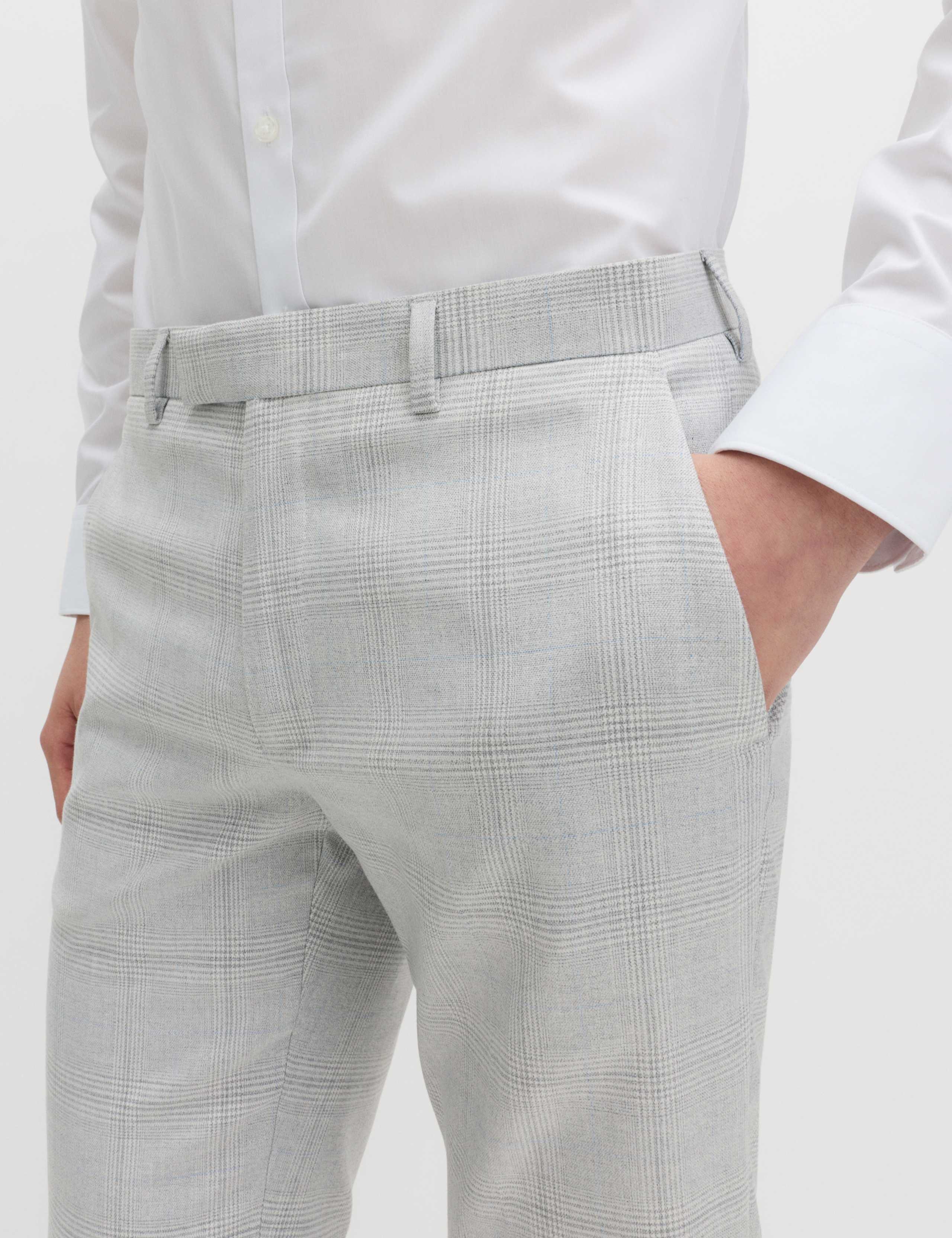 Slim Fit Check Stretch Suit Trousers 5 of 7