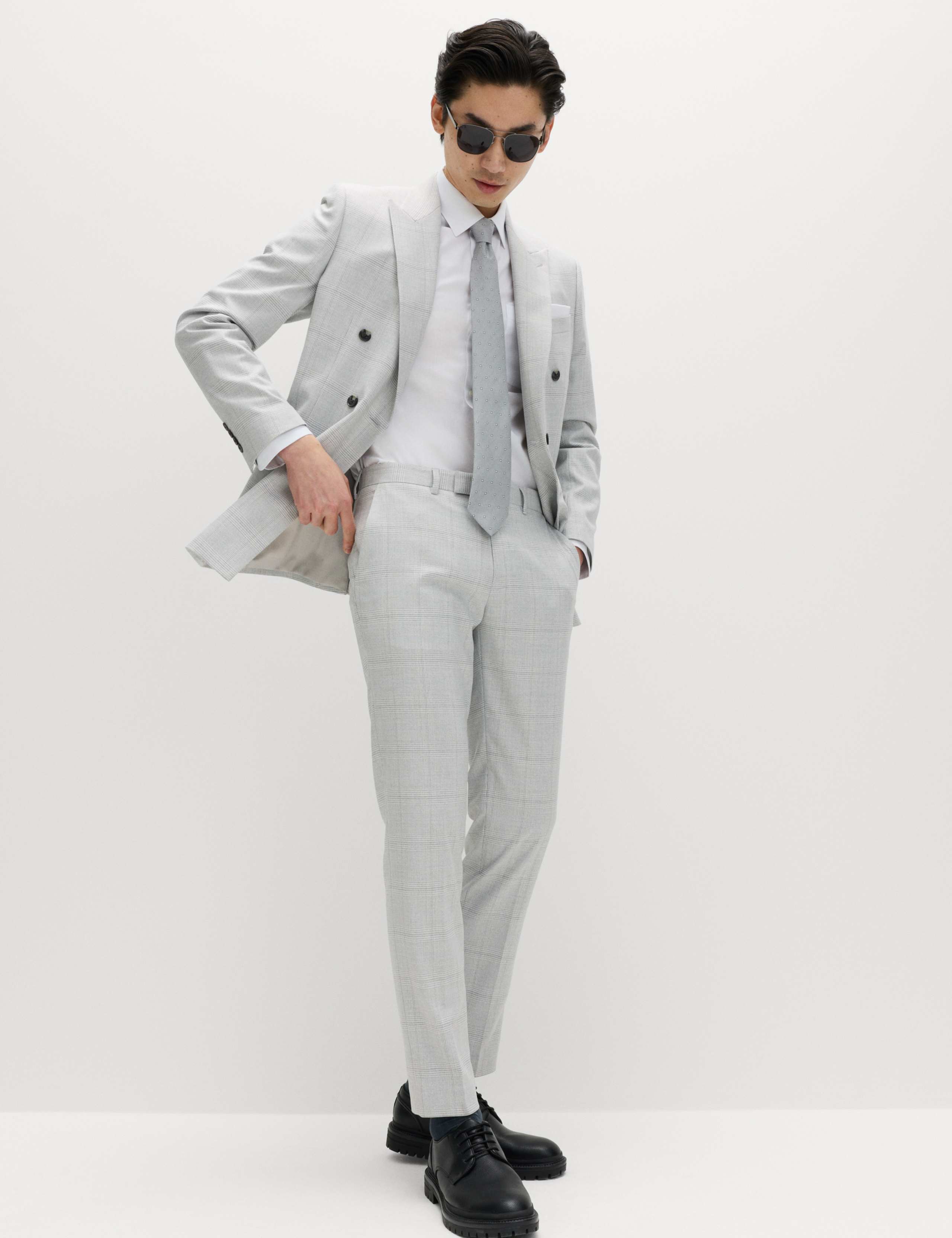 Slim Fit Check Stretch Suit Trousers 7 of 7