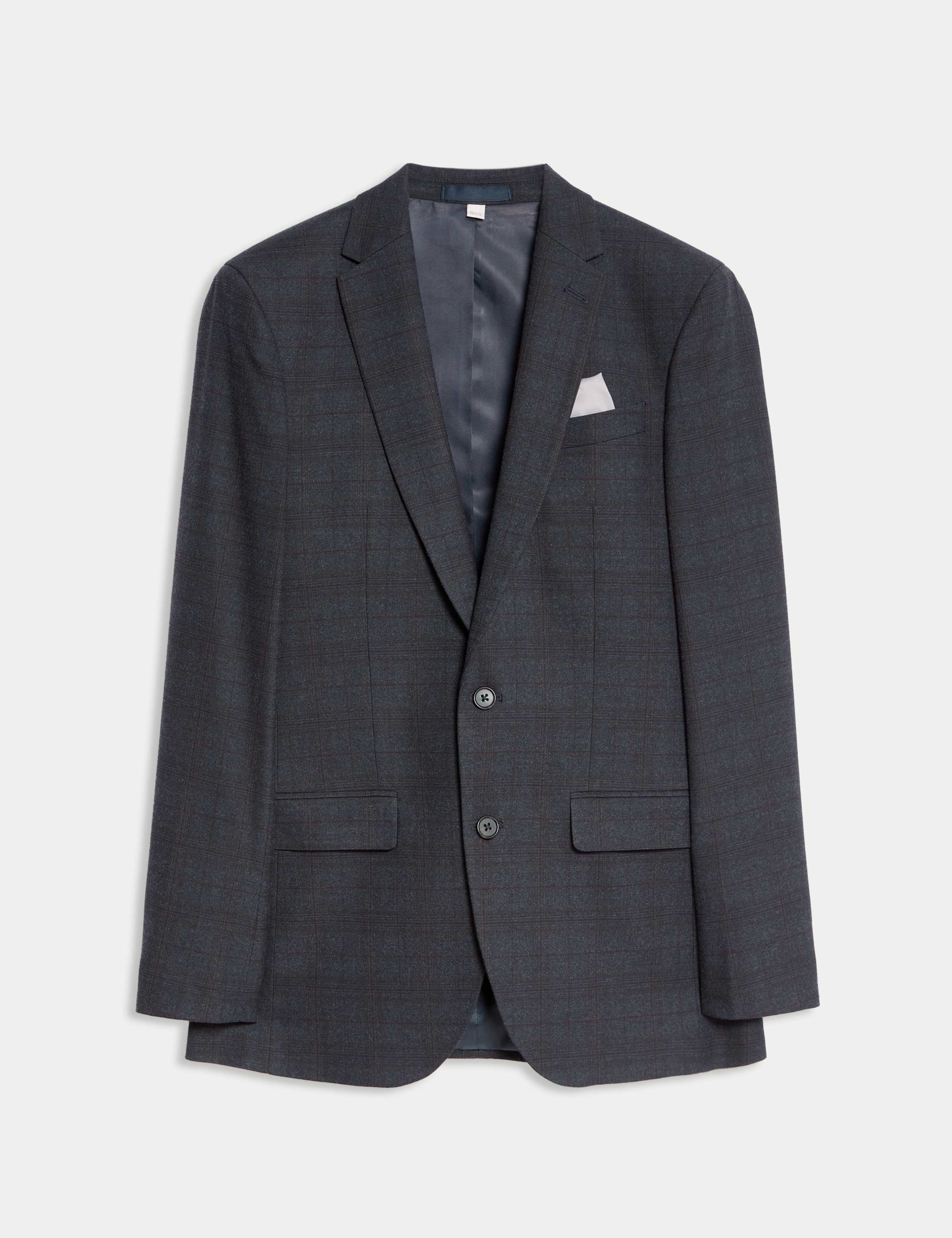 Skinny Fit Check Suit Jacket 2 of 6