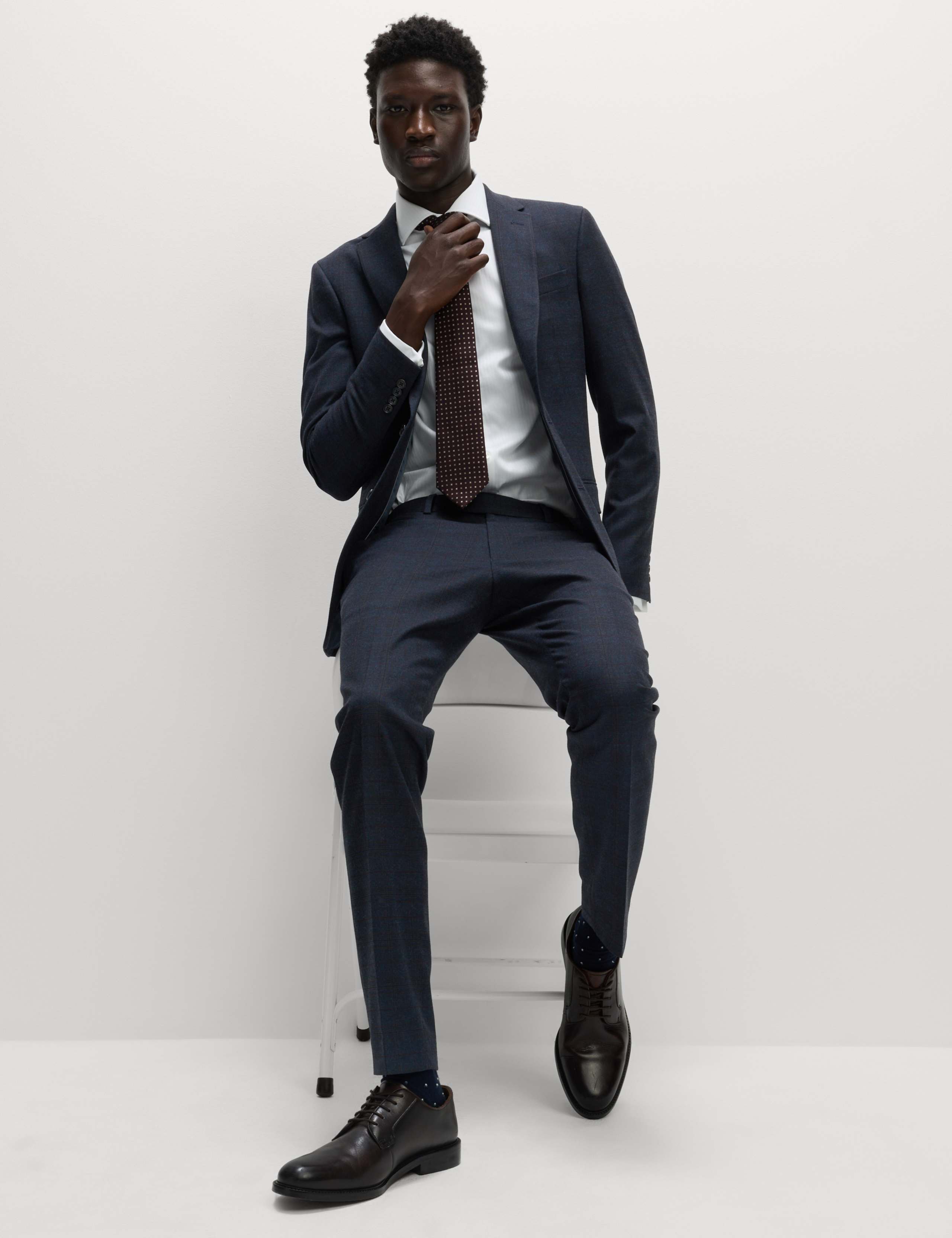 Skinny Fit Check Stretch Trousers 3 of 5