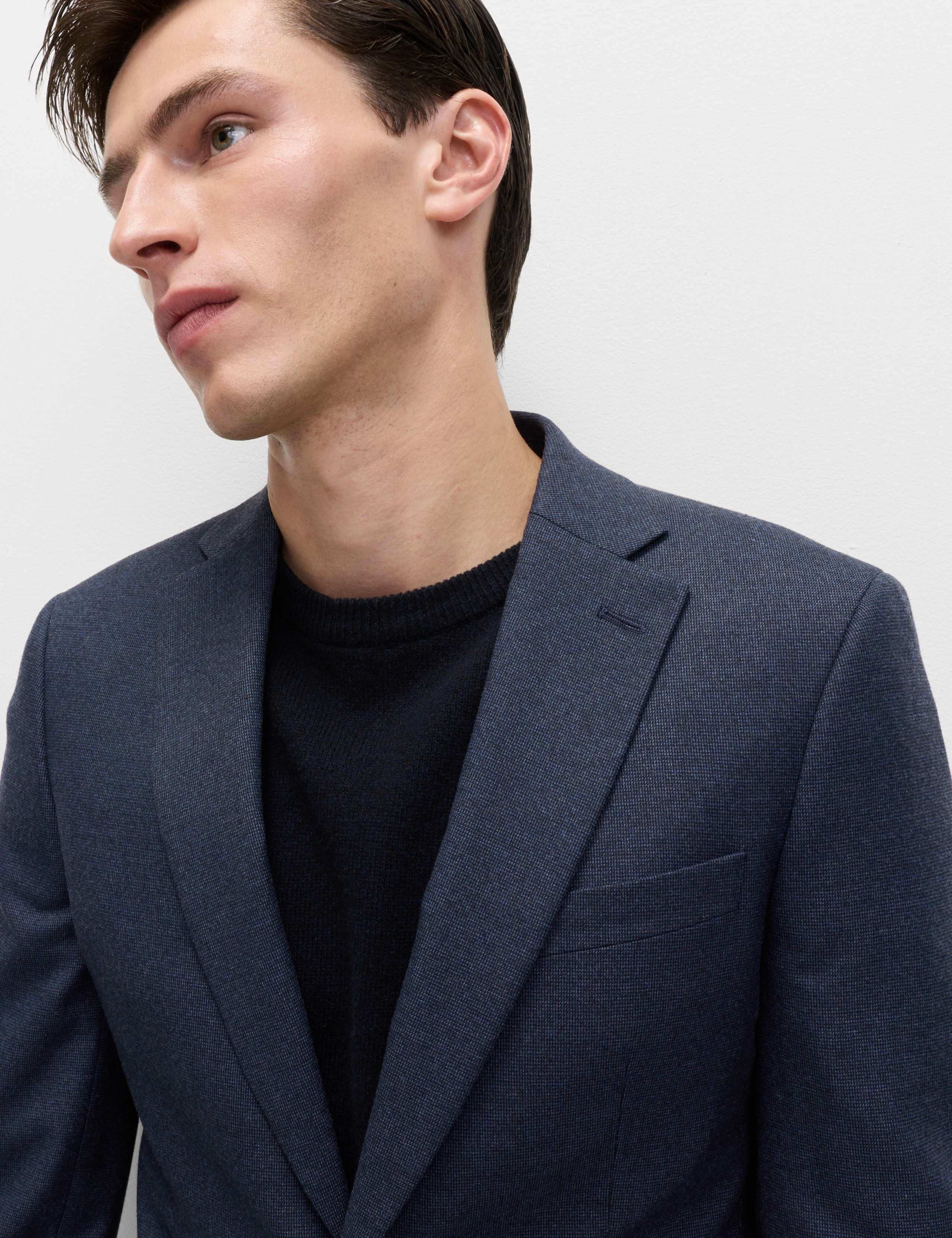 Tailored Fit Textured Stretch Suit Jacket 1 of 7