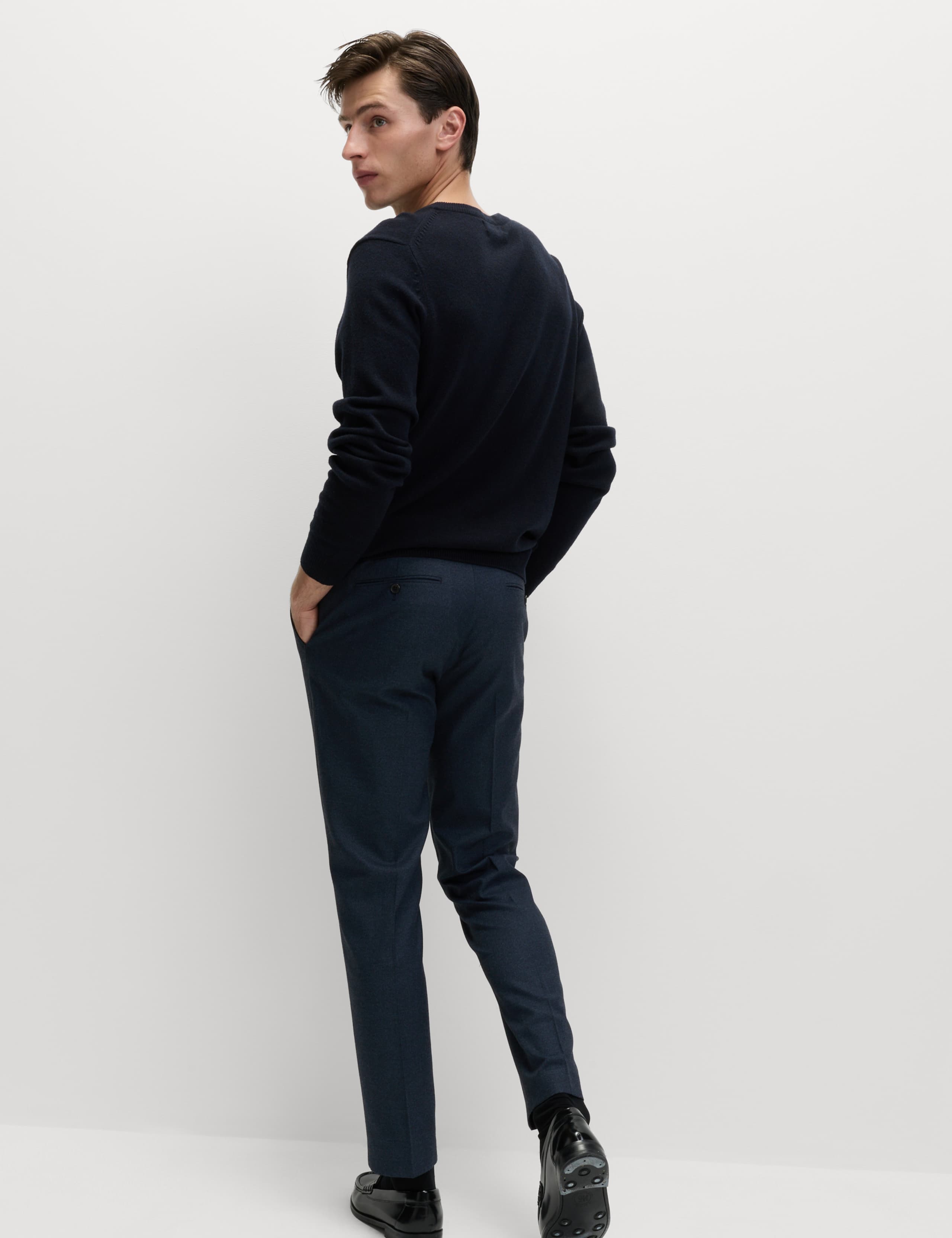 Slim Fit Flat Front Trousers 6 of 7