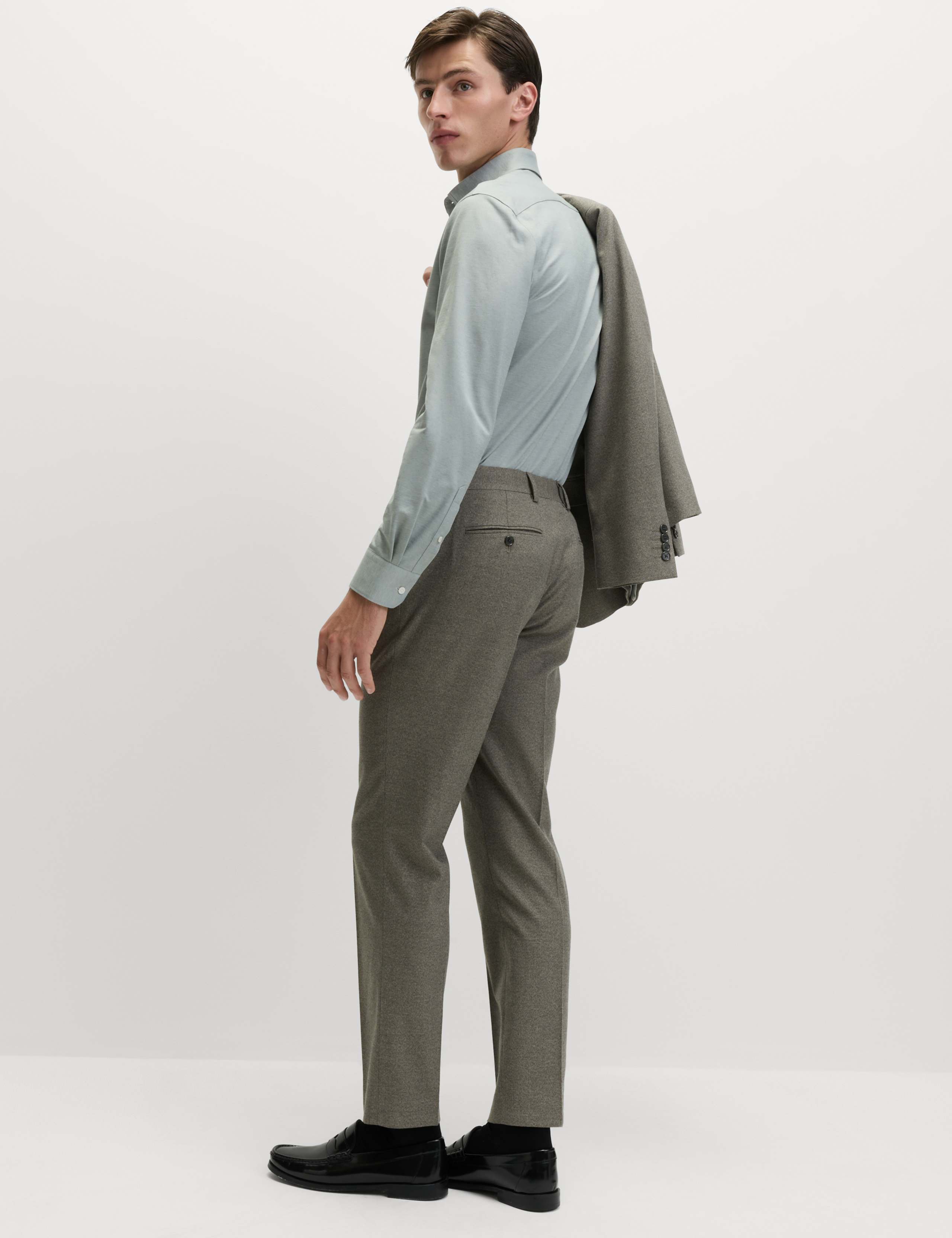 Slim Fit Flat Front Trousers 4 of 6