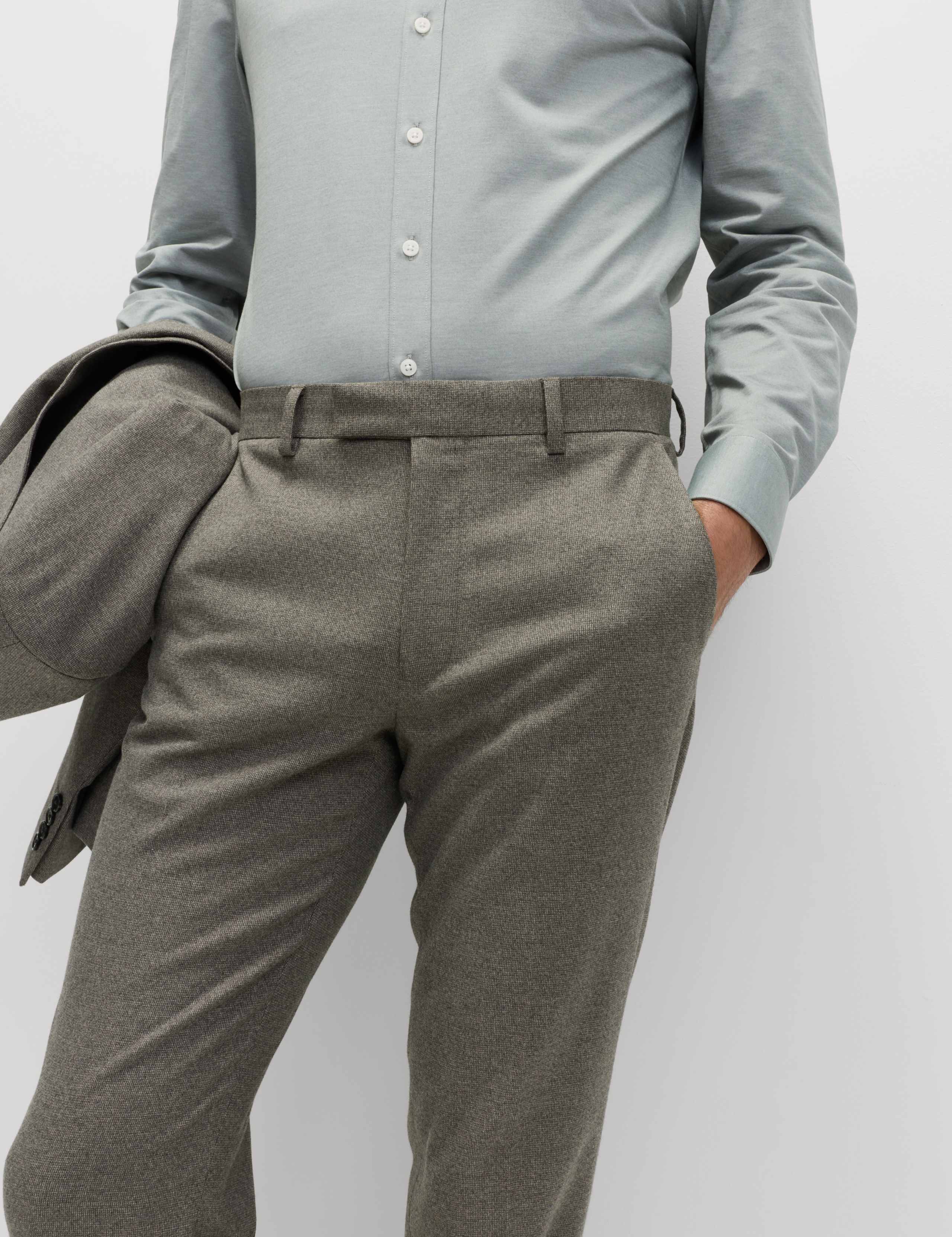 Slim Fit Flat Front Trousers 5 of 6