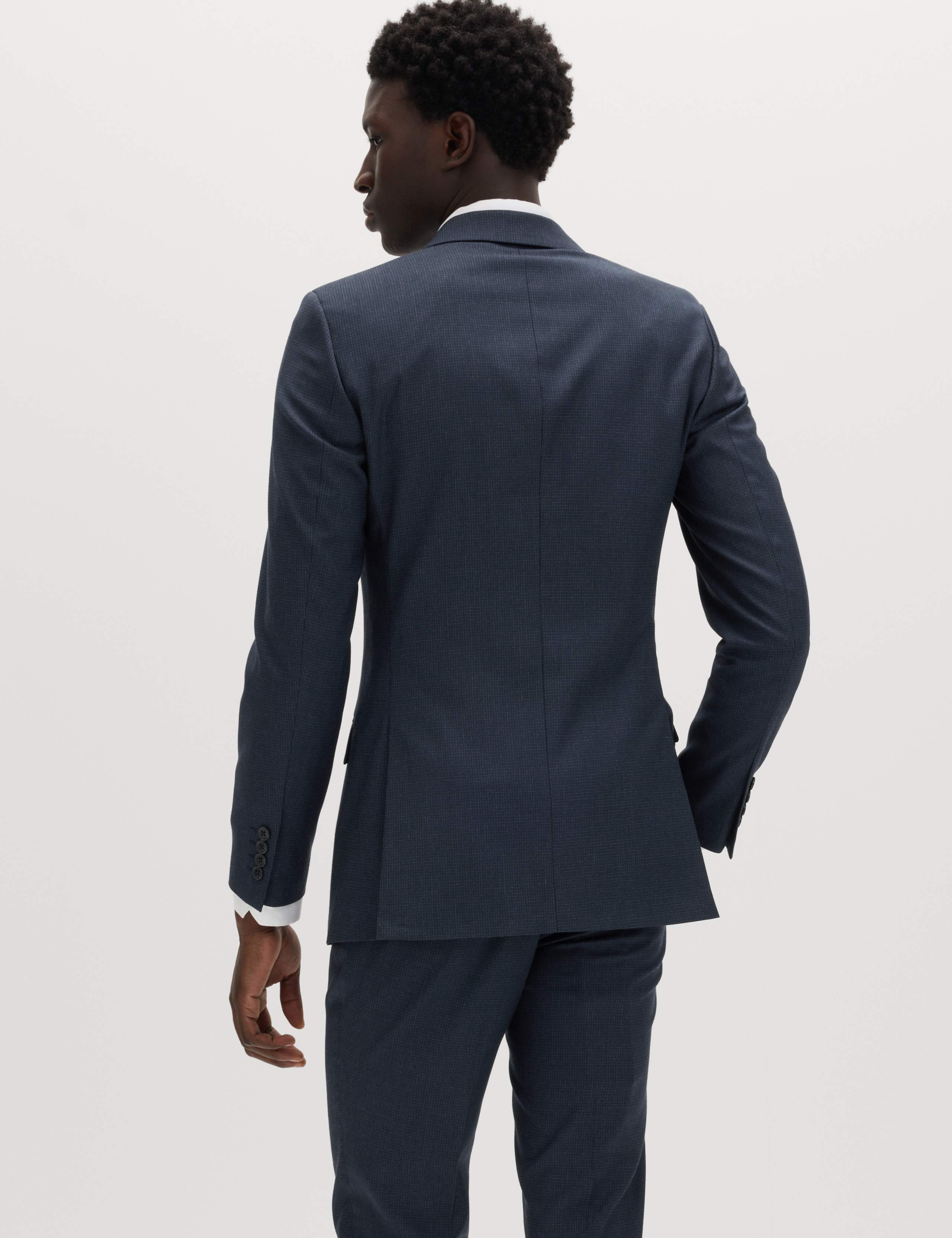 Skinny Fit Grid Check Stretch Suit Jacket 4 of 5