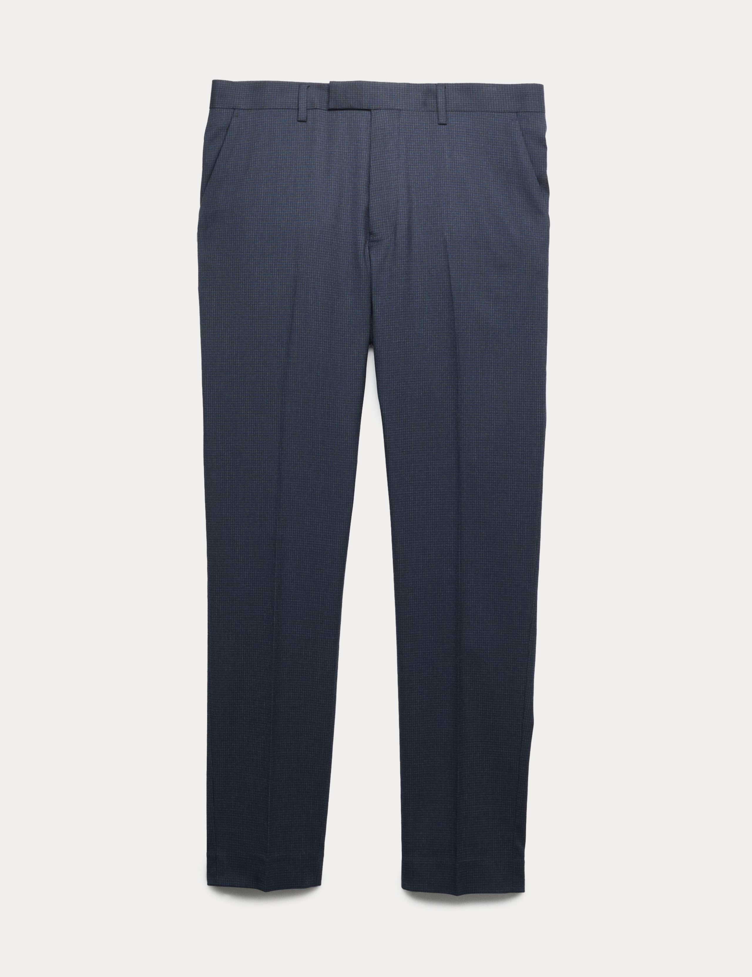 Skinny Fit Grid Check Stretch Suit Trousers 2 of 5