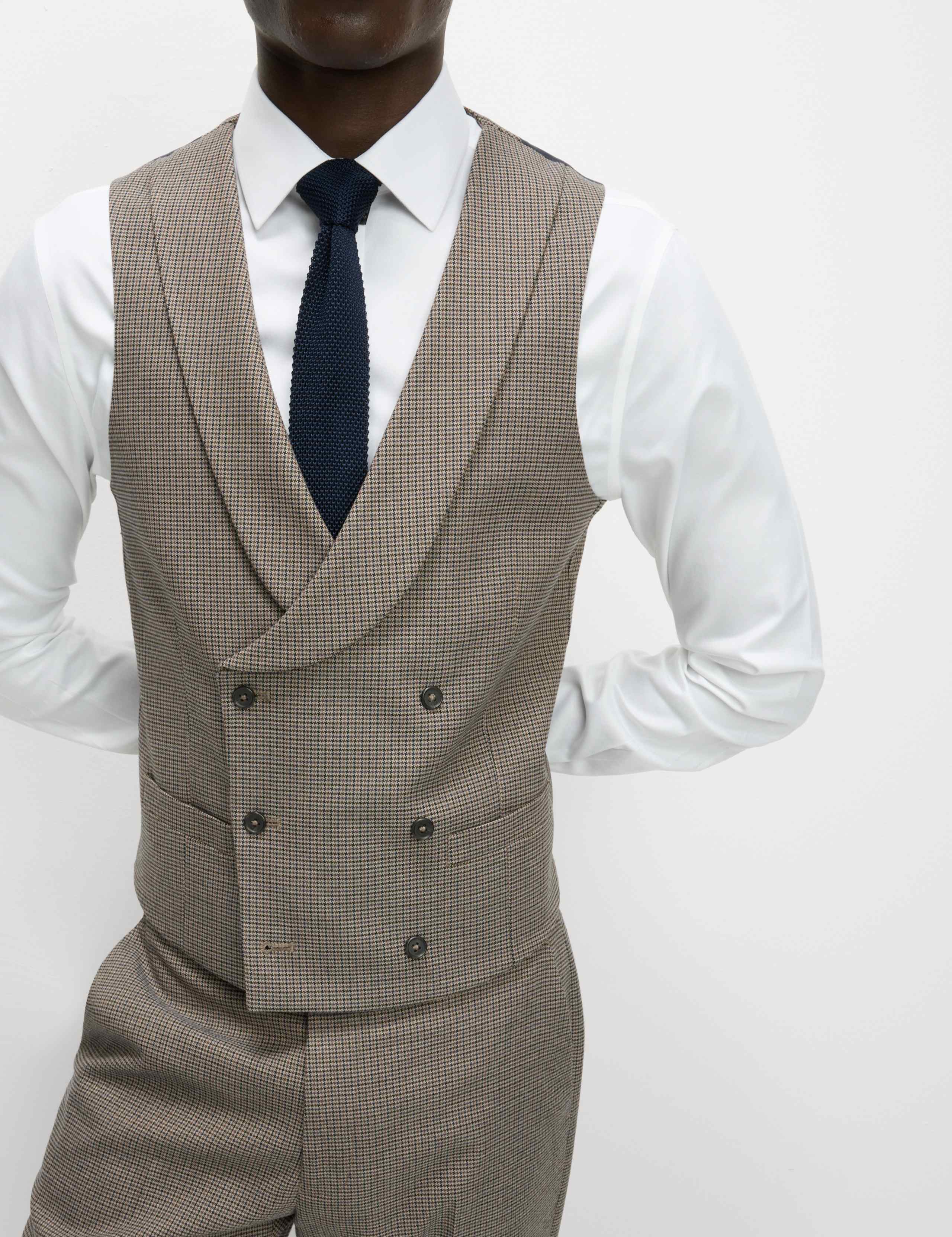 Regular Fit Puppytooth Waistcoat 6 of 6