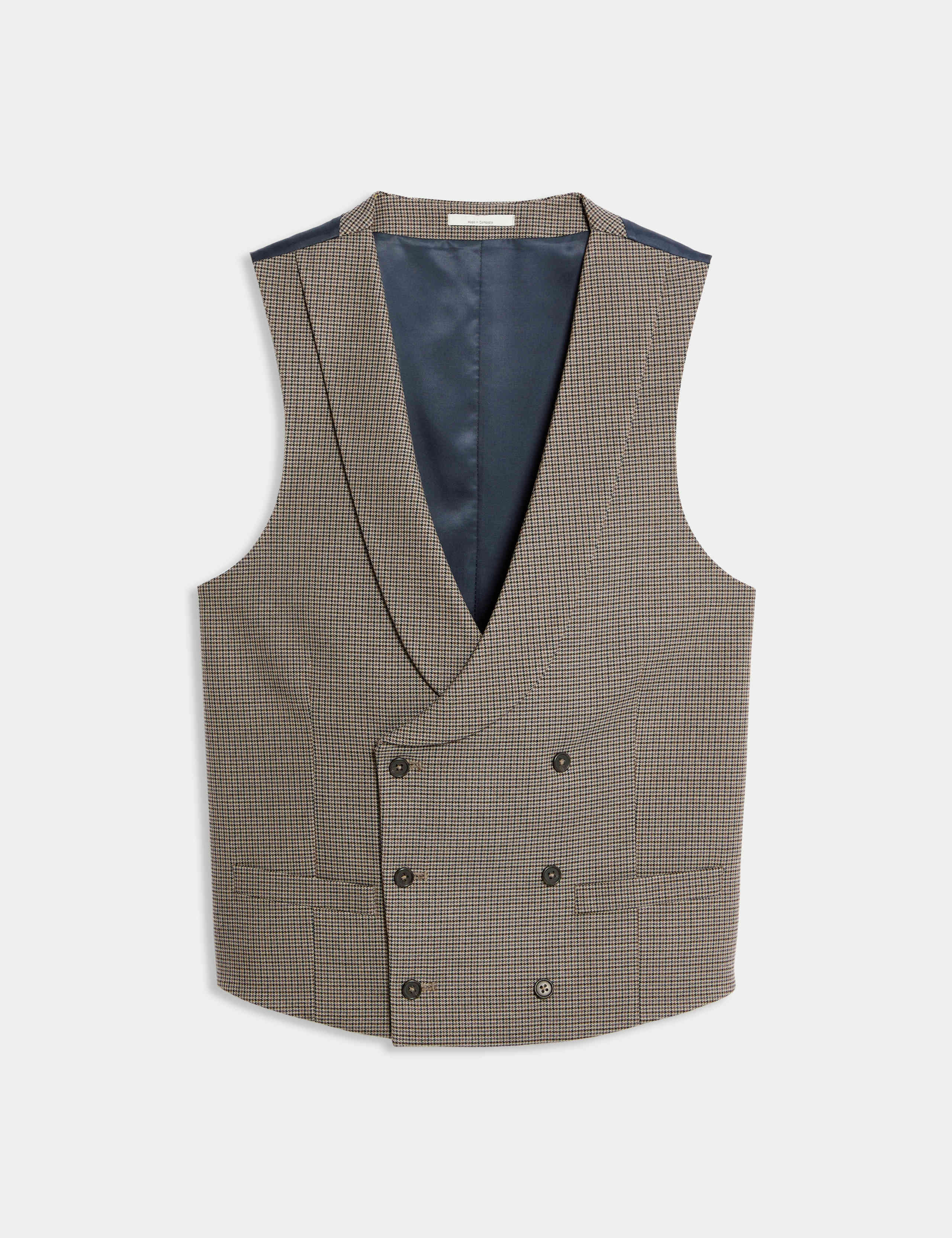 Regular Fit Puppytooth Waistcoat 2 of 6