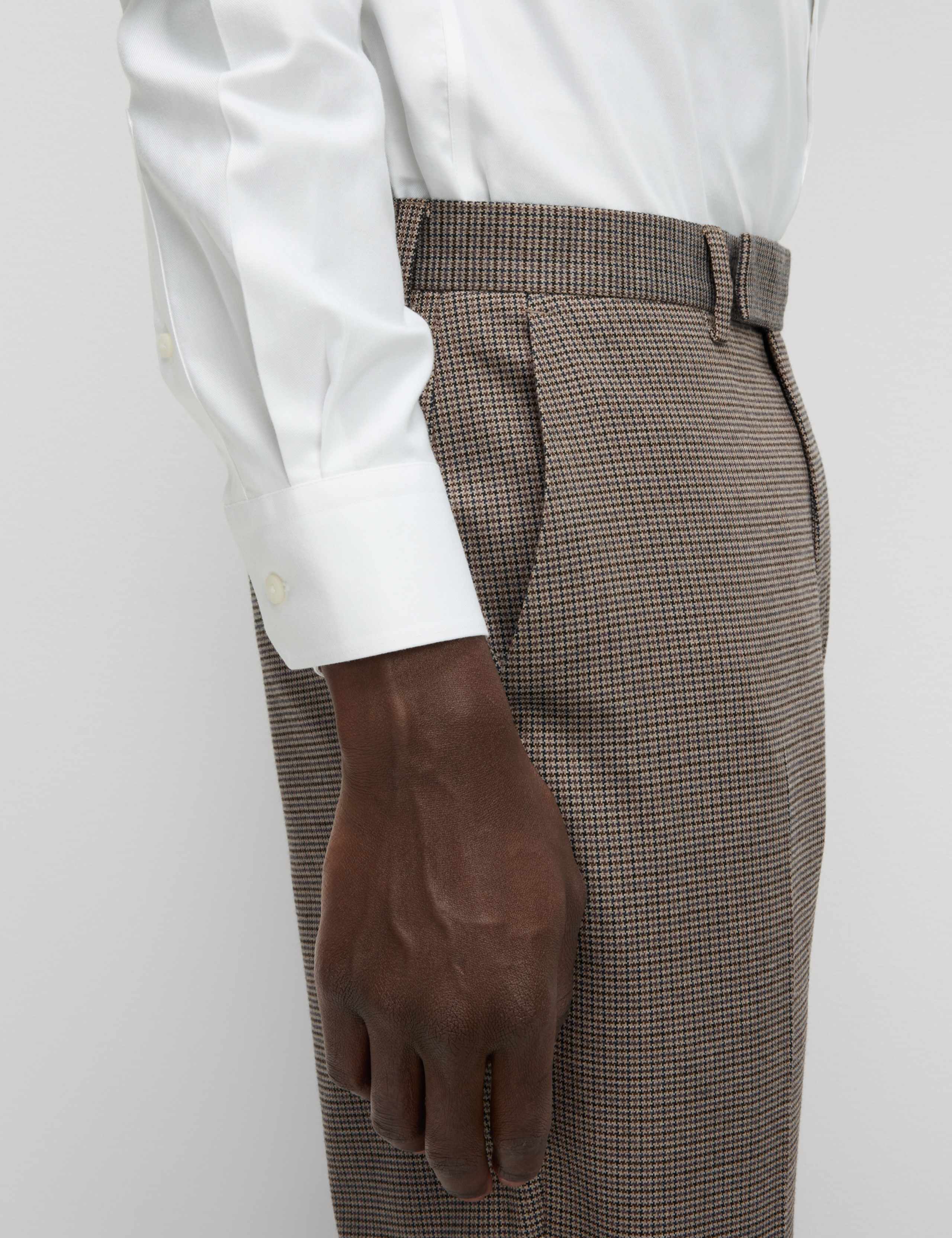 Regular Fit Puppytooth Stretch Suit Trousers 3 of 7