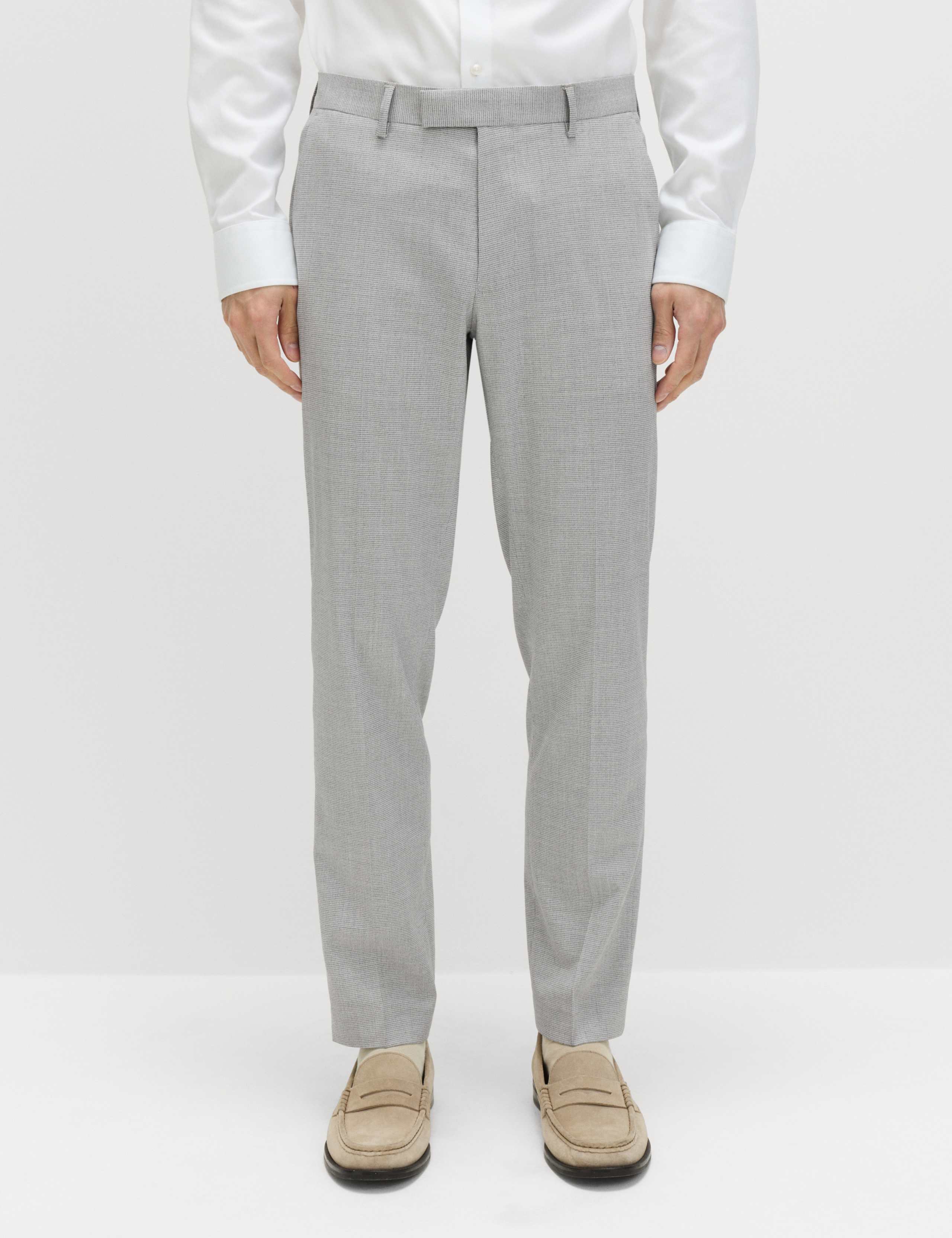 Tailored Fit Textured Stretch Suit Trousers 1 of 6