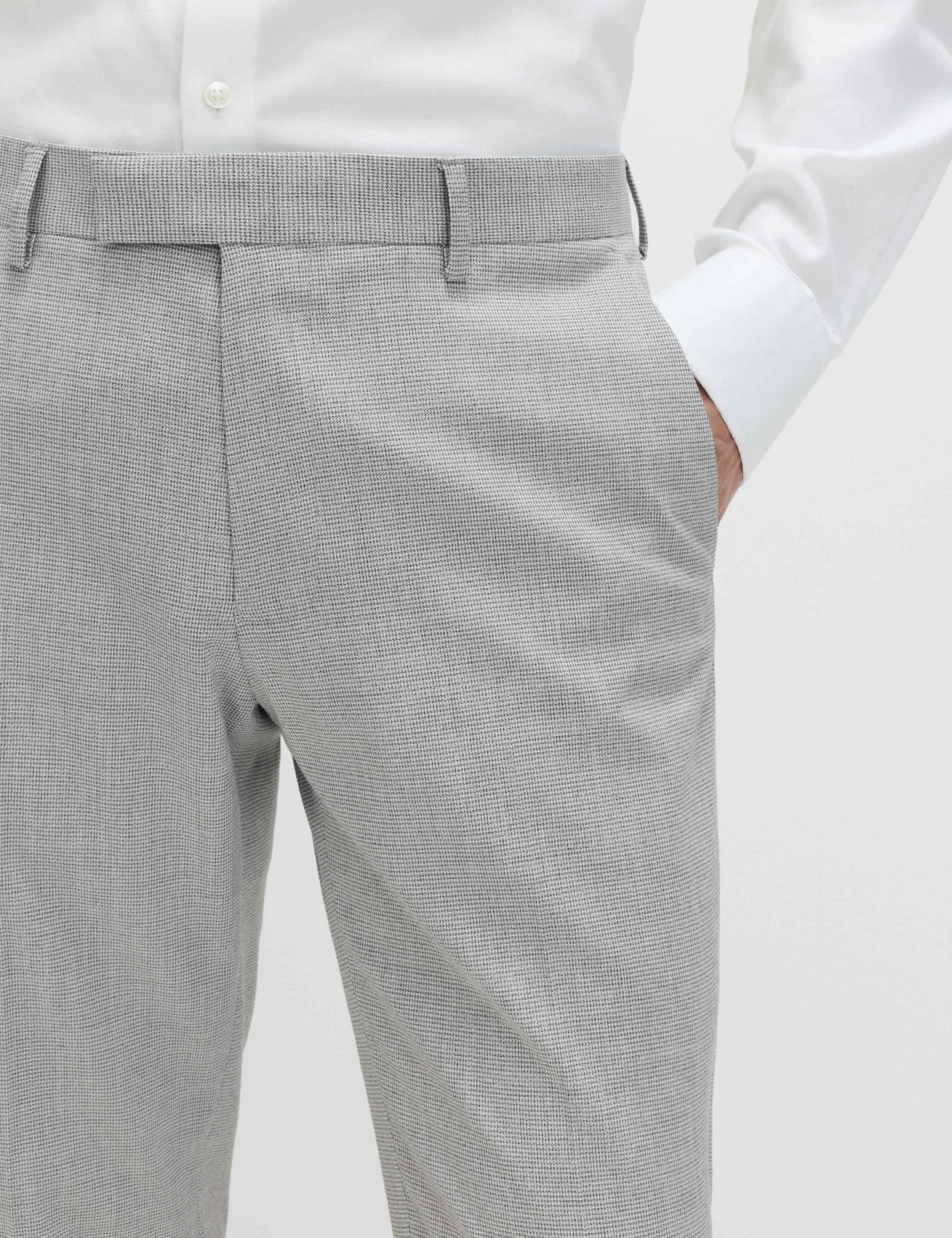 Tailored Fit Textured Stretch Suit Trousers 3 of 6