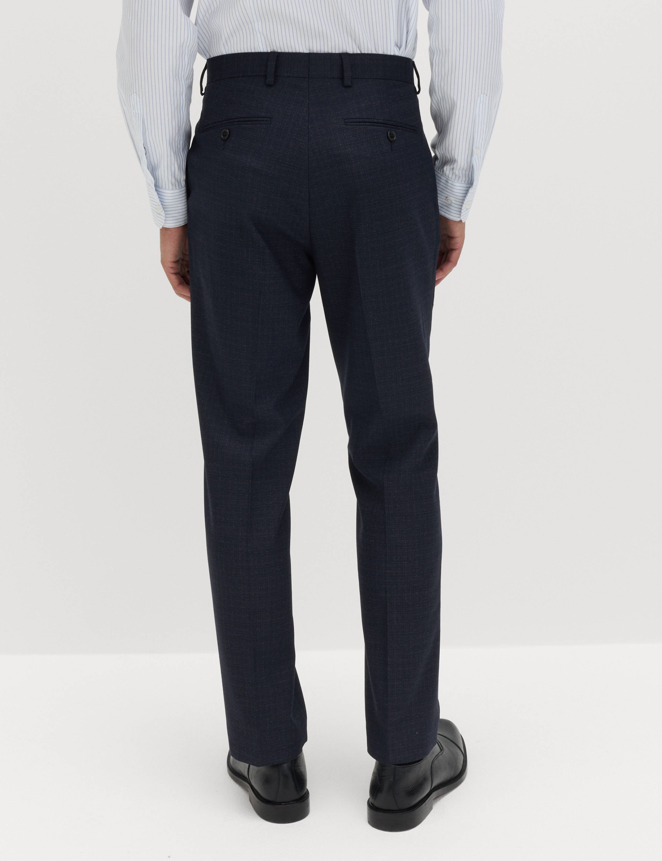 Regular Fit Textured Stretch Suit Trousers 4 of 6