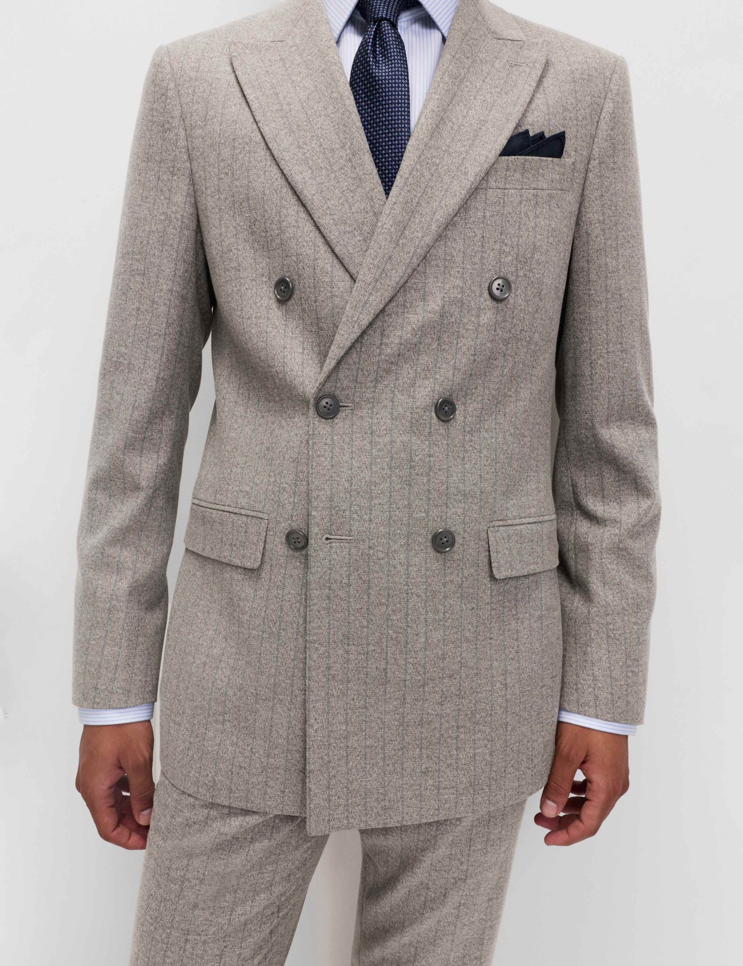 Slim Fit Pinstripe Double Breasted Jacket 4 of 6