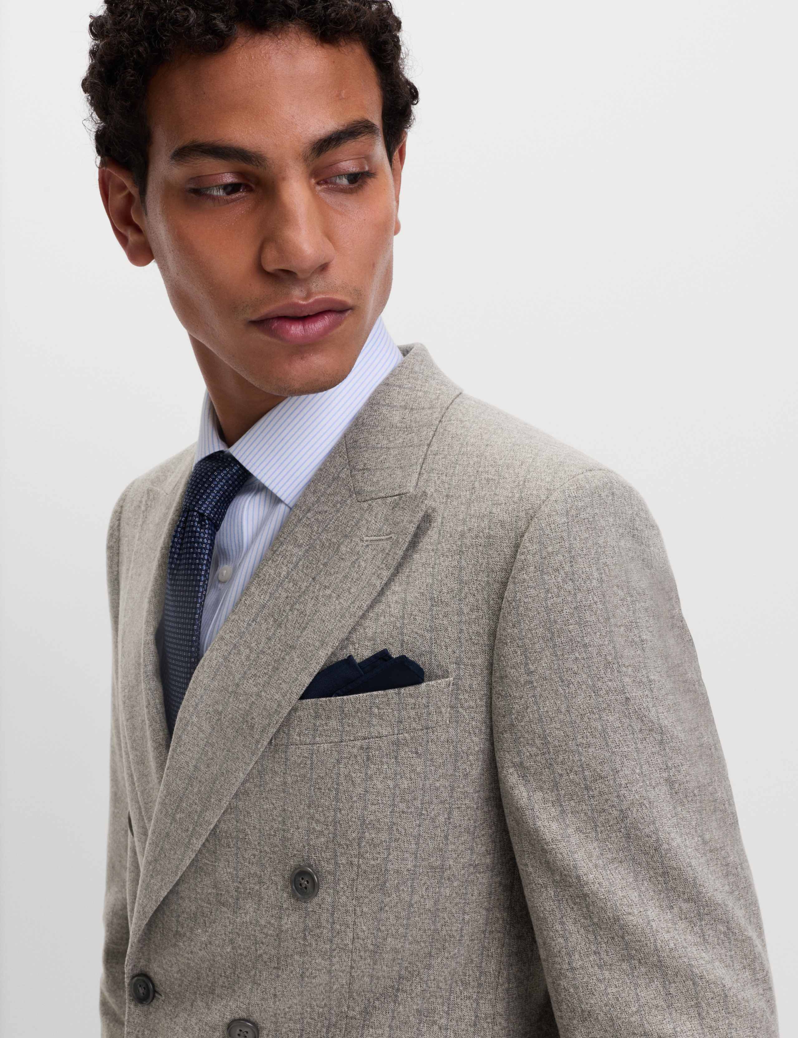 Slim Fit Pinstripe Double Breasted Jacket 6 of 6
