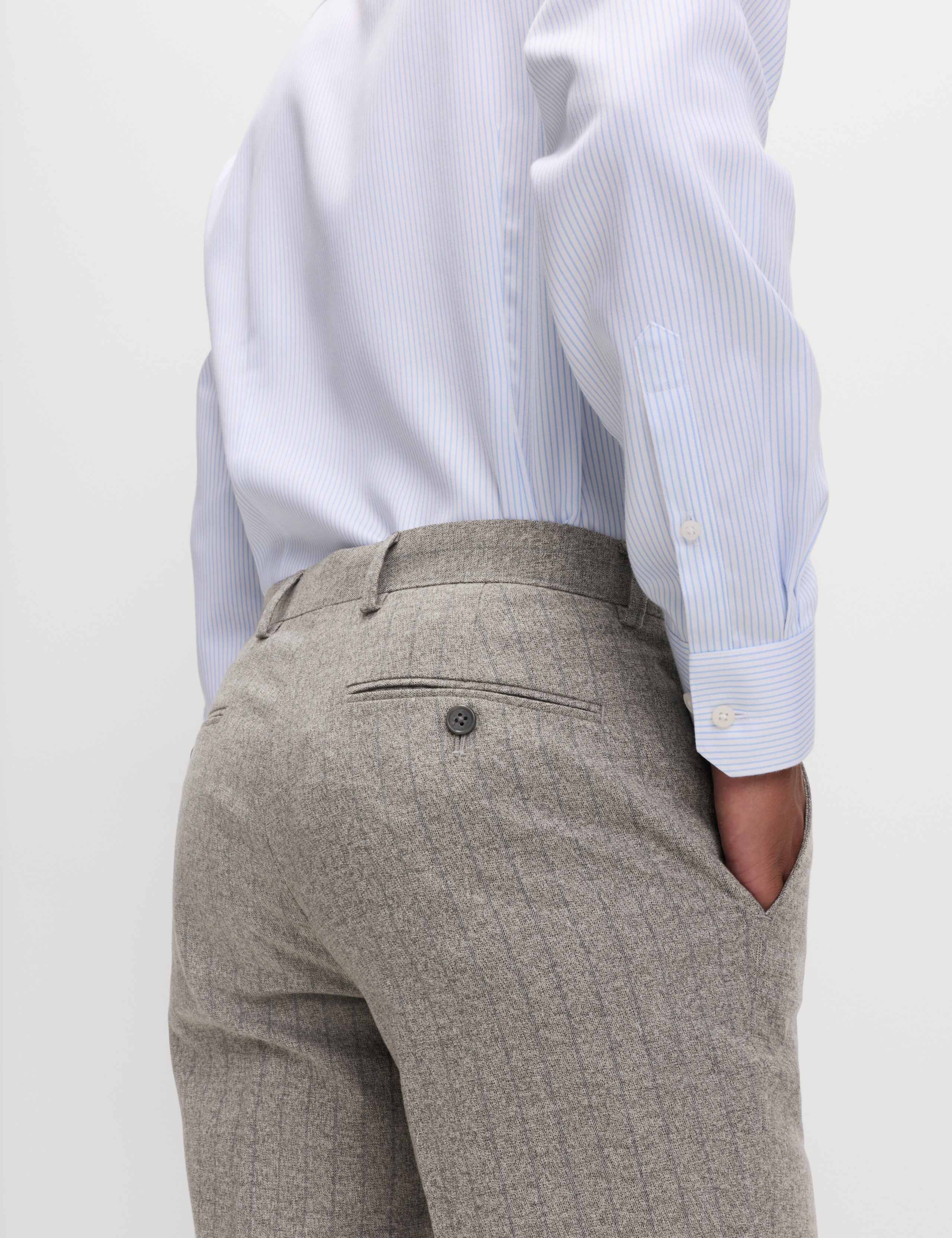 Slim Fit Pinstripe Stretch Trousers 4 of 6