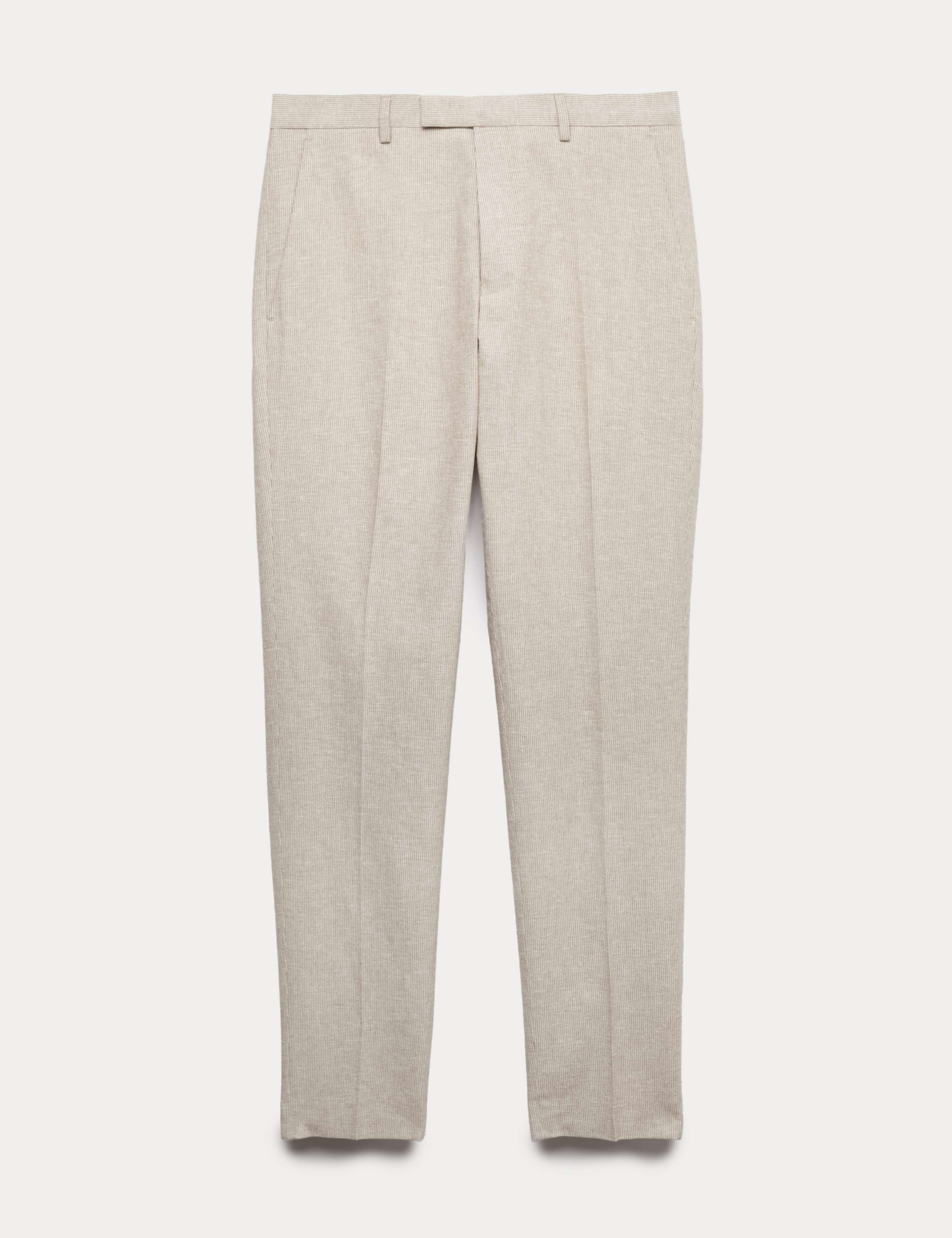 Tailored Fit Cotton Linen Striped Suit Trousers 2 of 7