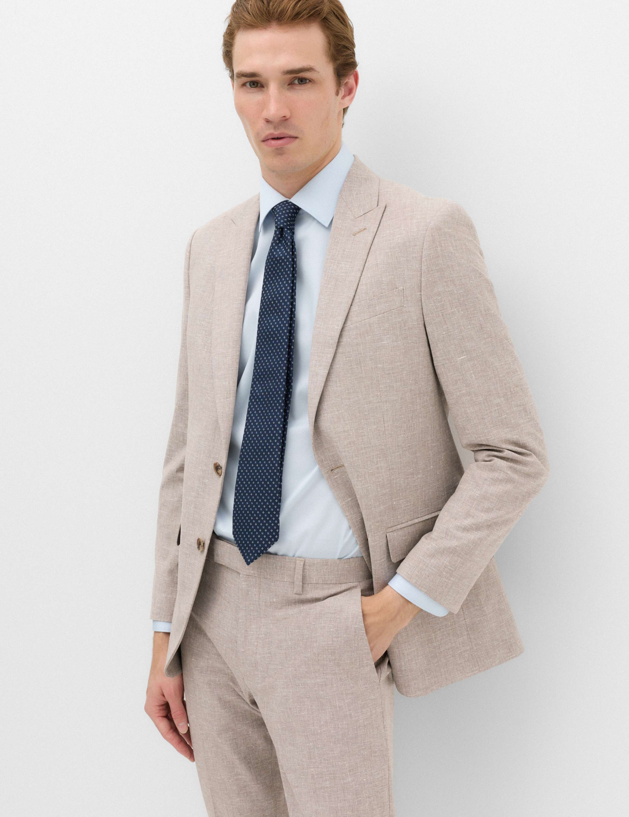 Slim Fit Linen Blend Stretch Suit Jacket 1 of 6