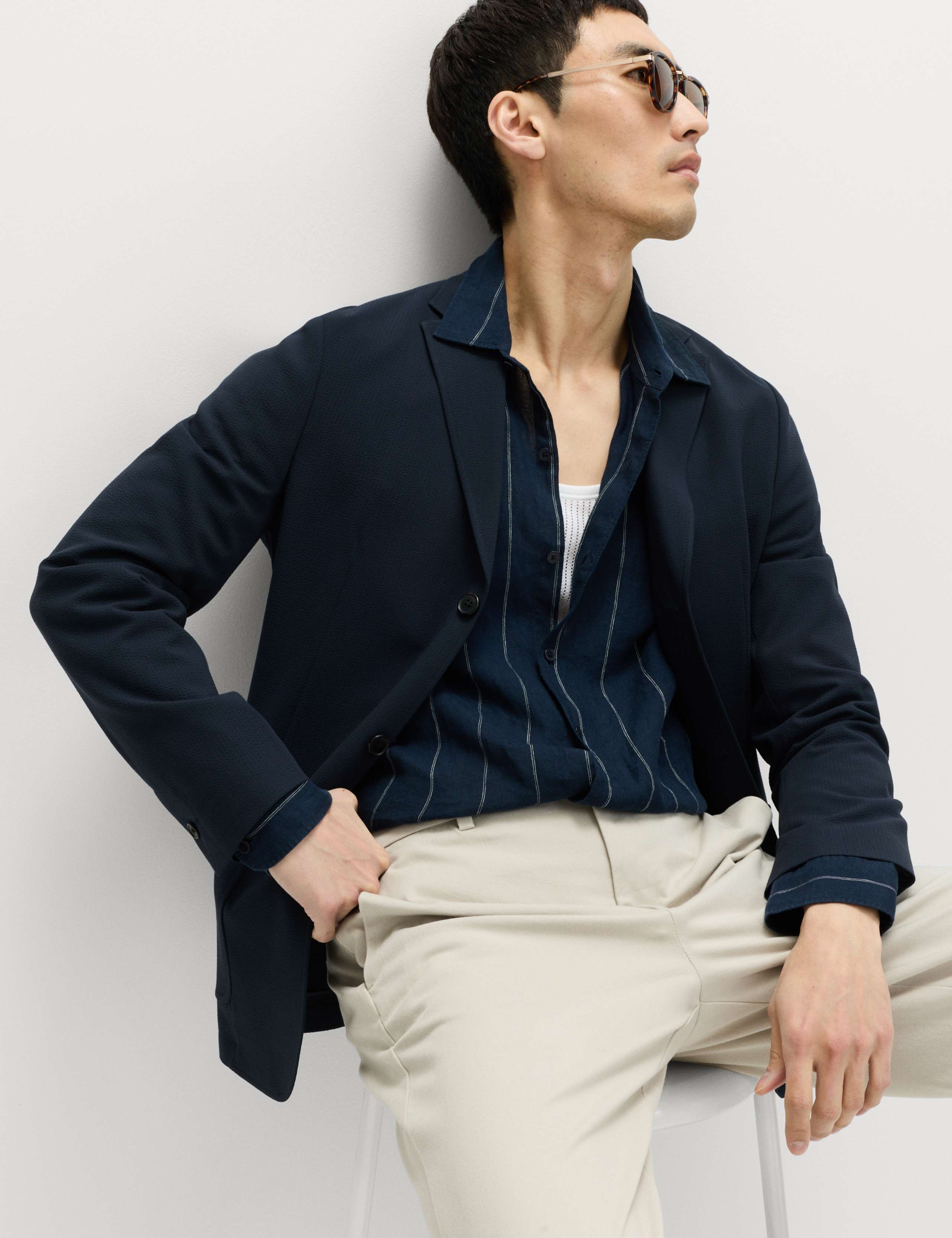 Tailored Fit Seersucker Stretch Suit Jacket 6 of 6