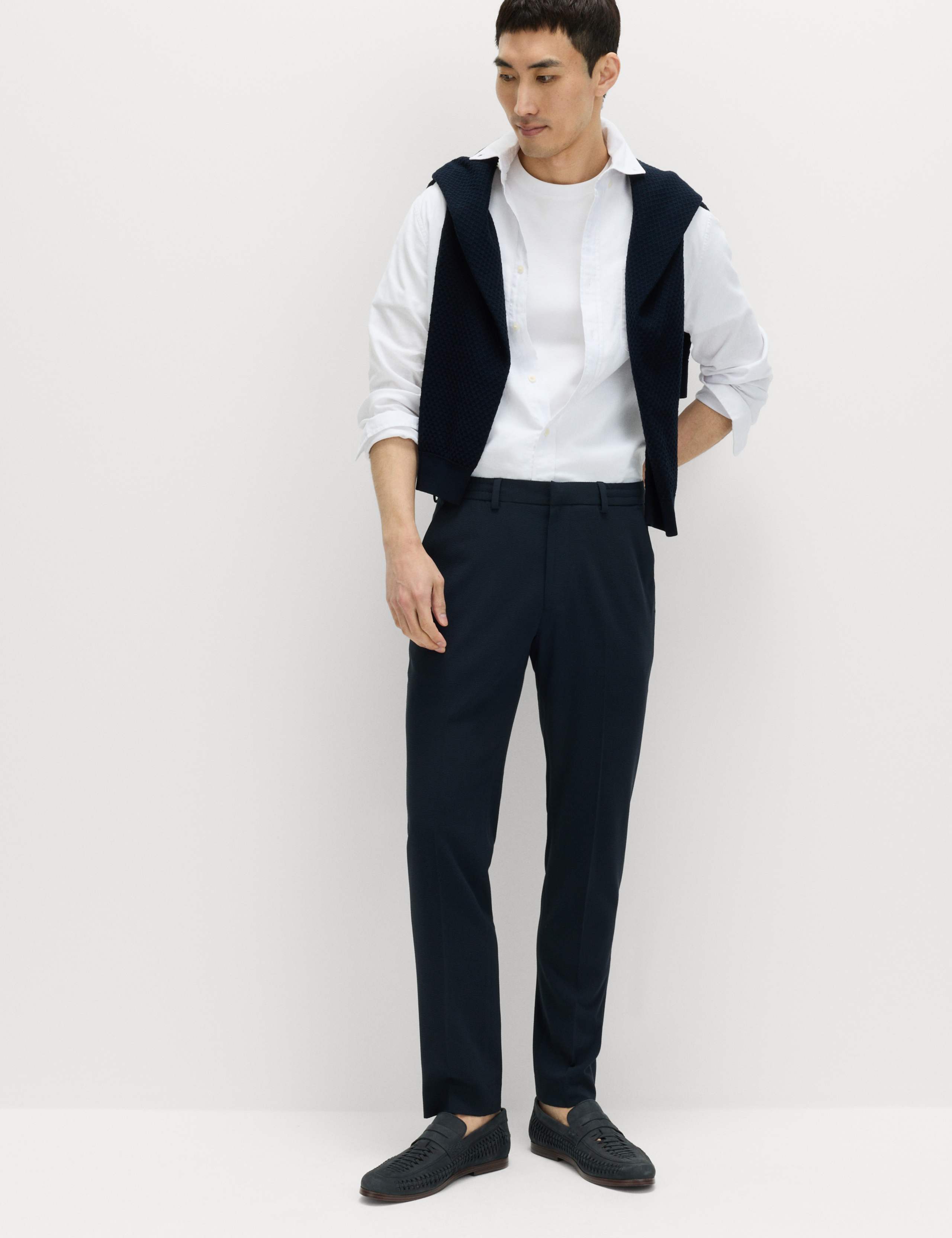 Tailored Fit Flat Front Stretch Trousers 5 of 7