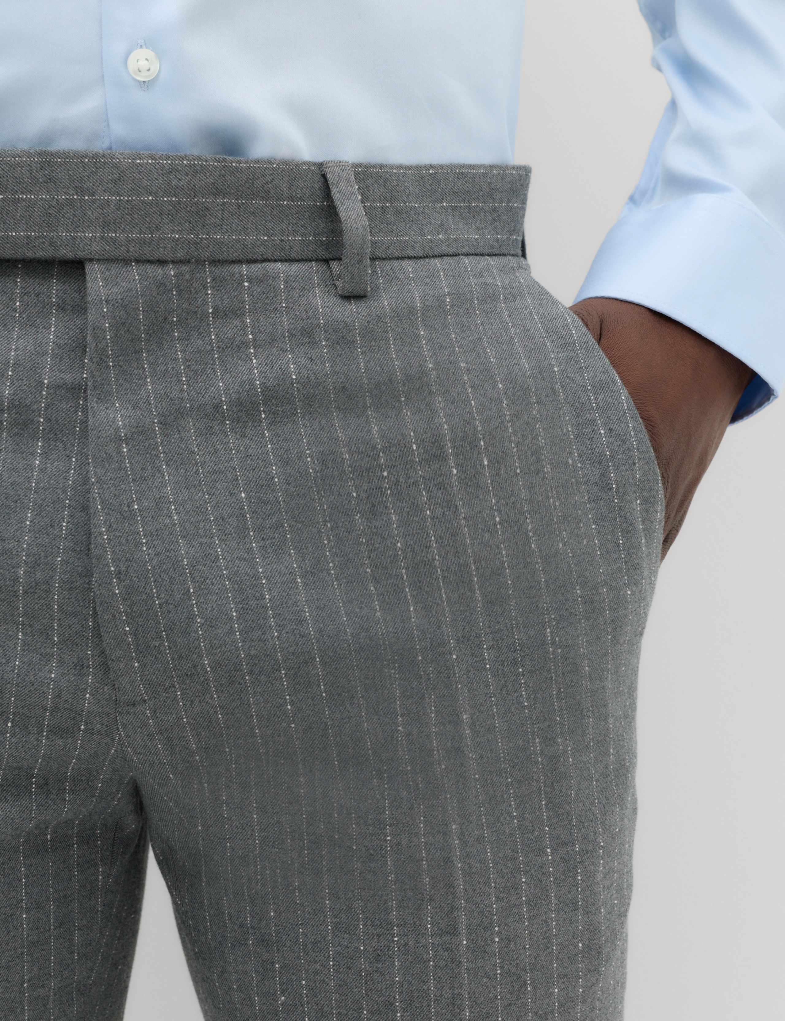 Slim Fit Pin Stripe Suit Trousers 3 of 6