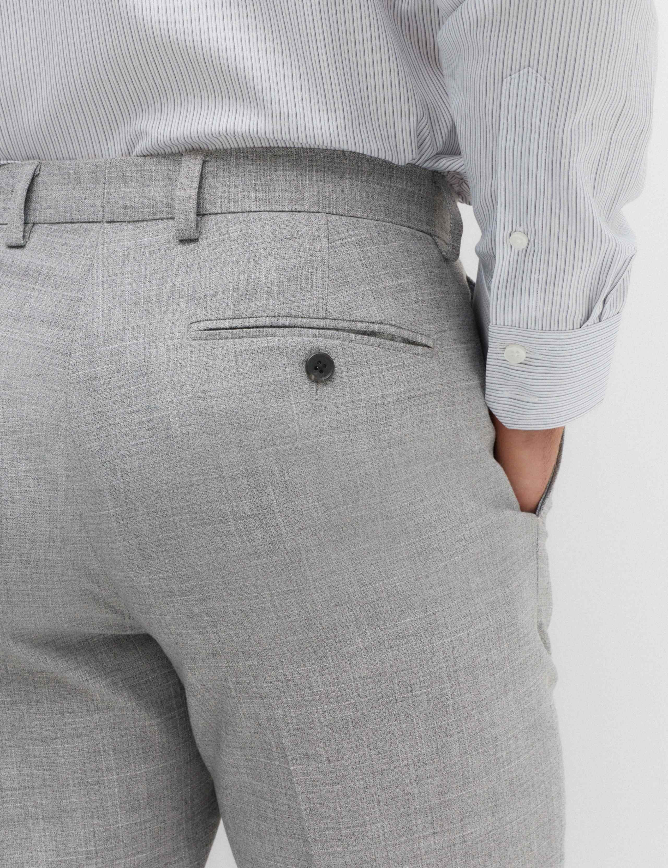 Regular Fit Textured Stretch Suit Trousers 4 of 7