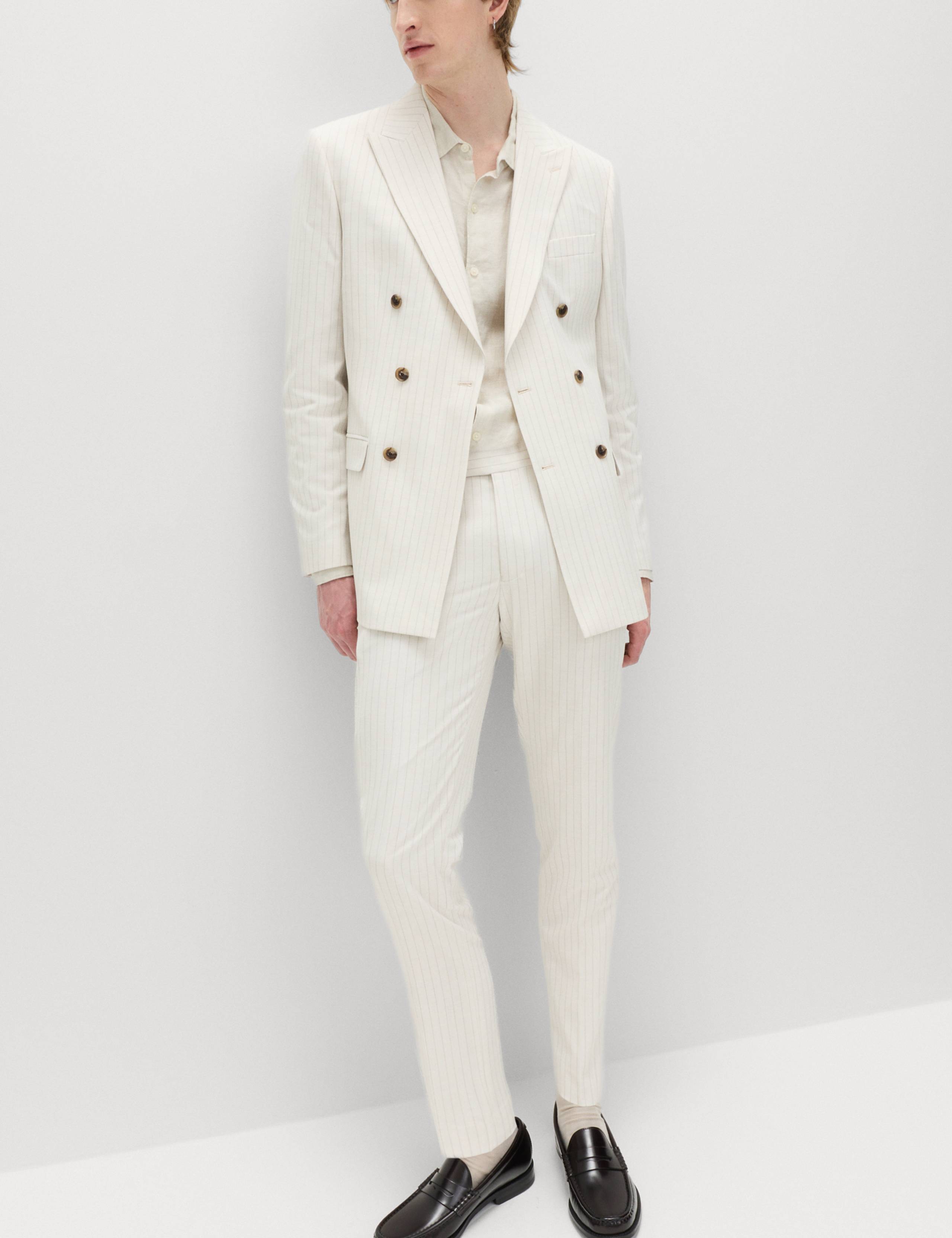 Slim Fit Pinstripe Double Breasted Jacket 3 of 6