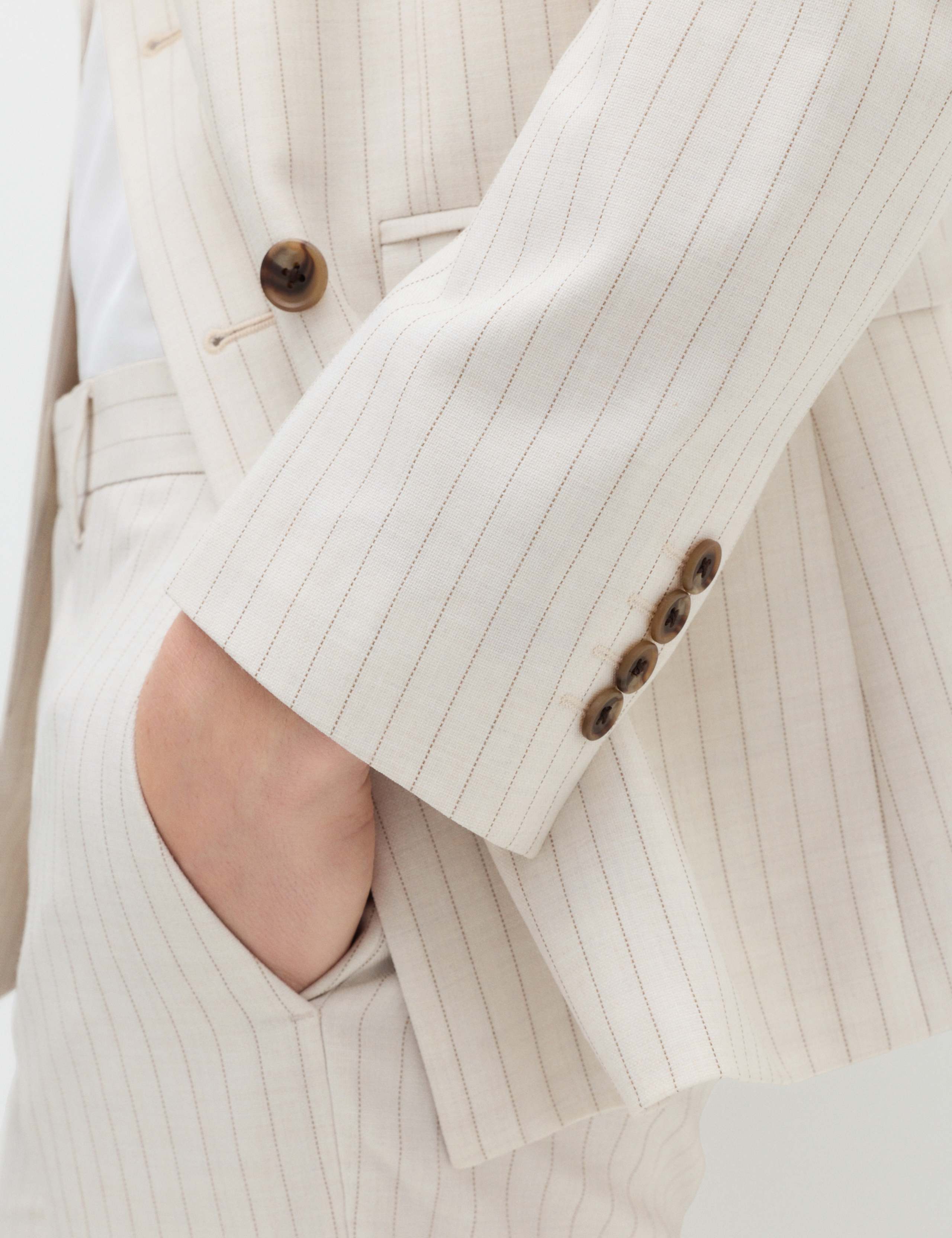 Slim Fit Pinstripe Double Breasted Jacket 8 of 8