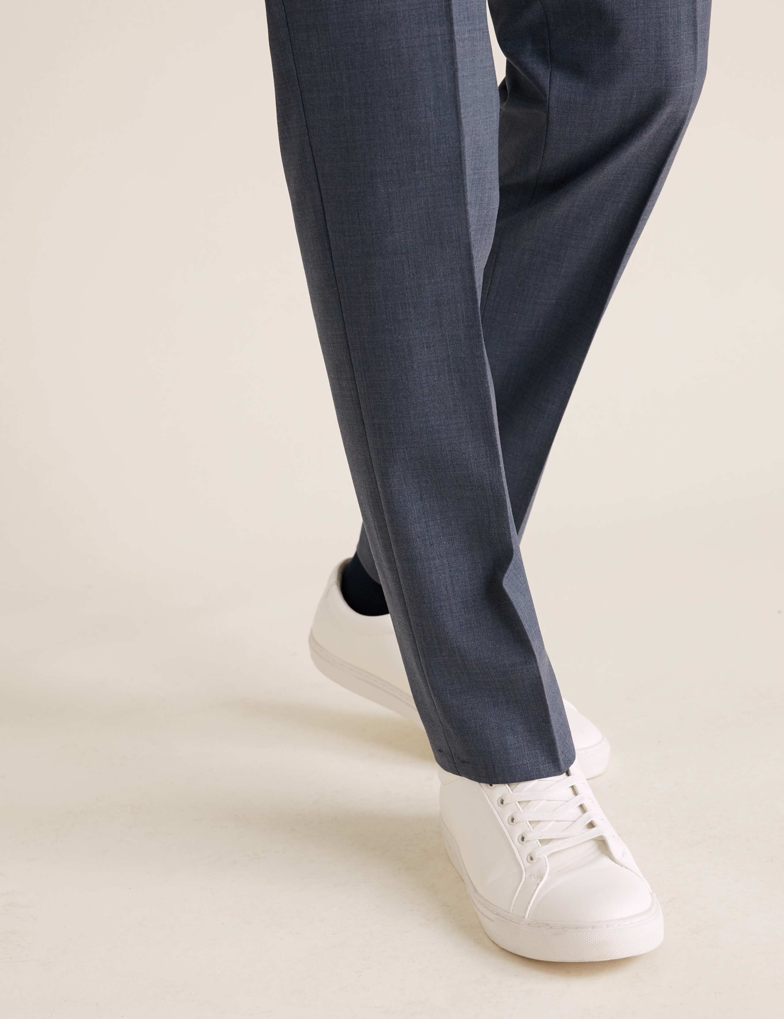 Airforce Blue Regular Fit Wool Trousers 5 of 10