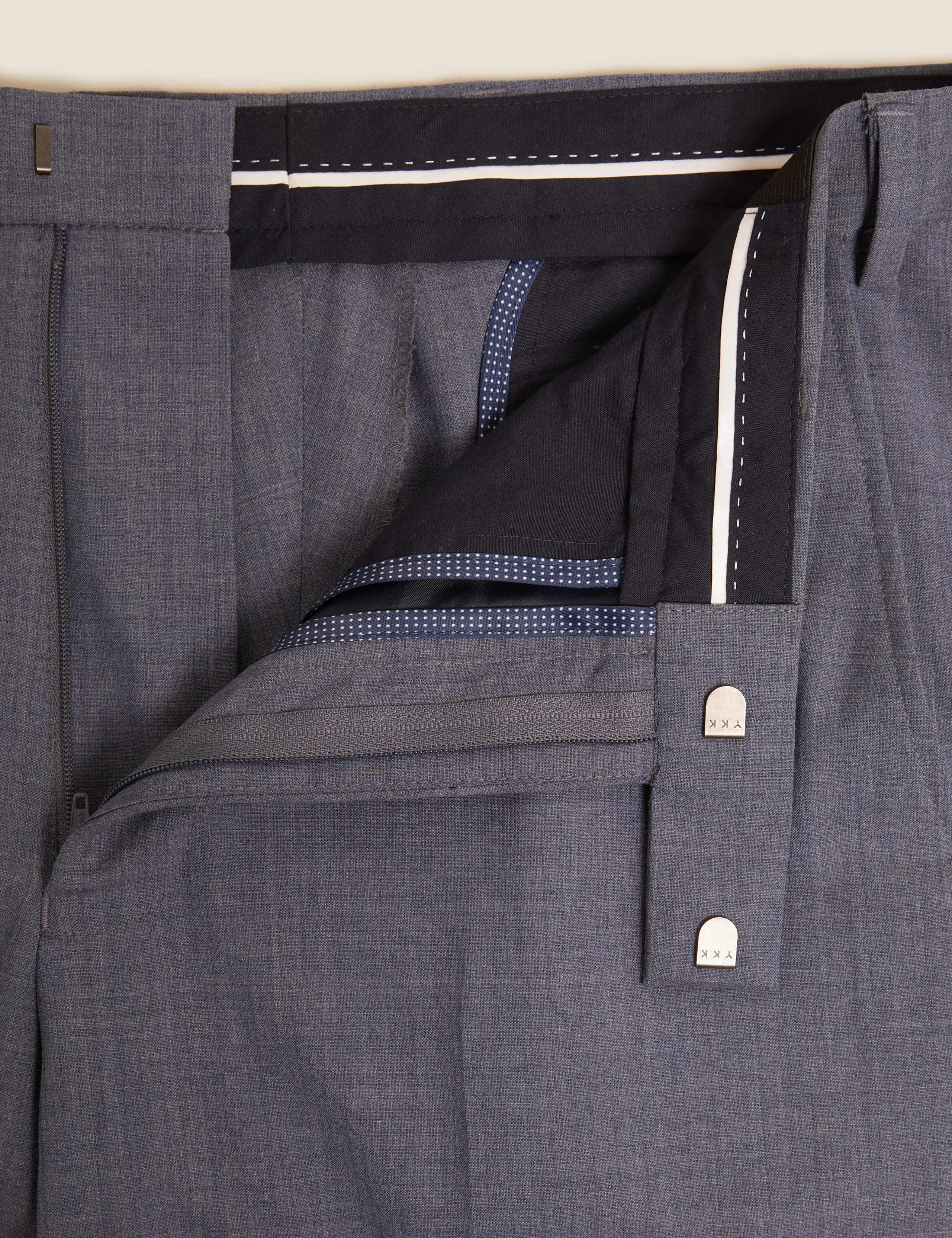 Airforce Blue Regular Fit Wool Trousers 8 of 10
