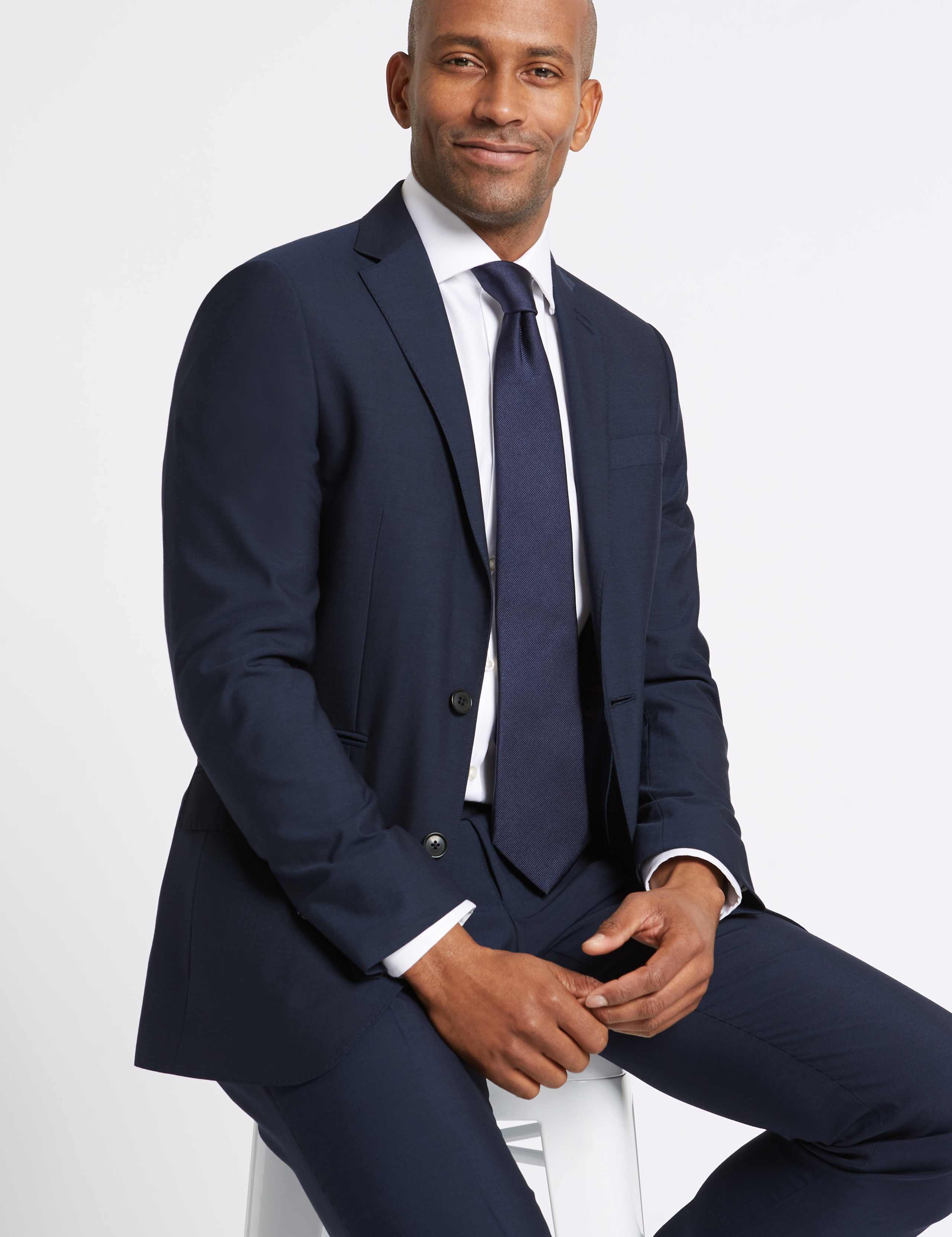 Tailored Fit Wool Blend Suit Jacket 3 of 8