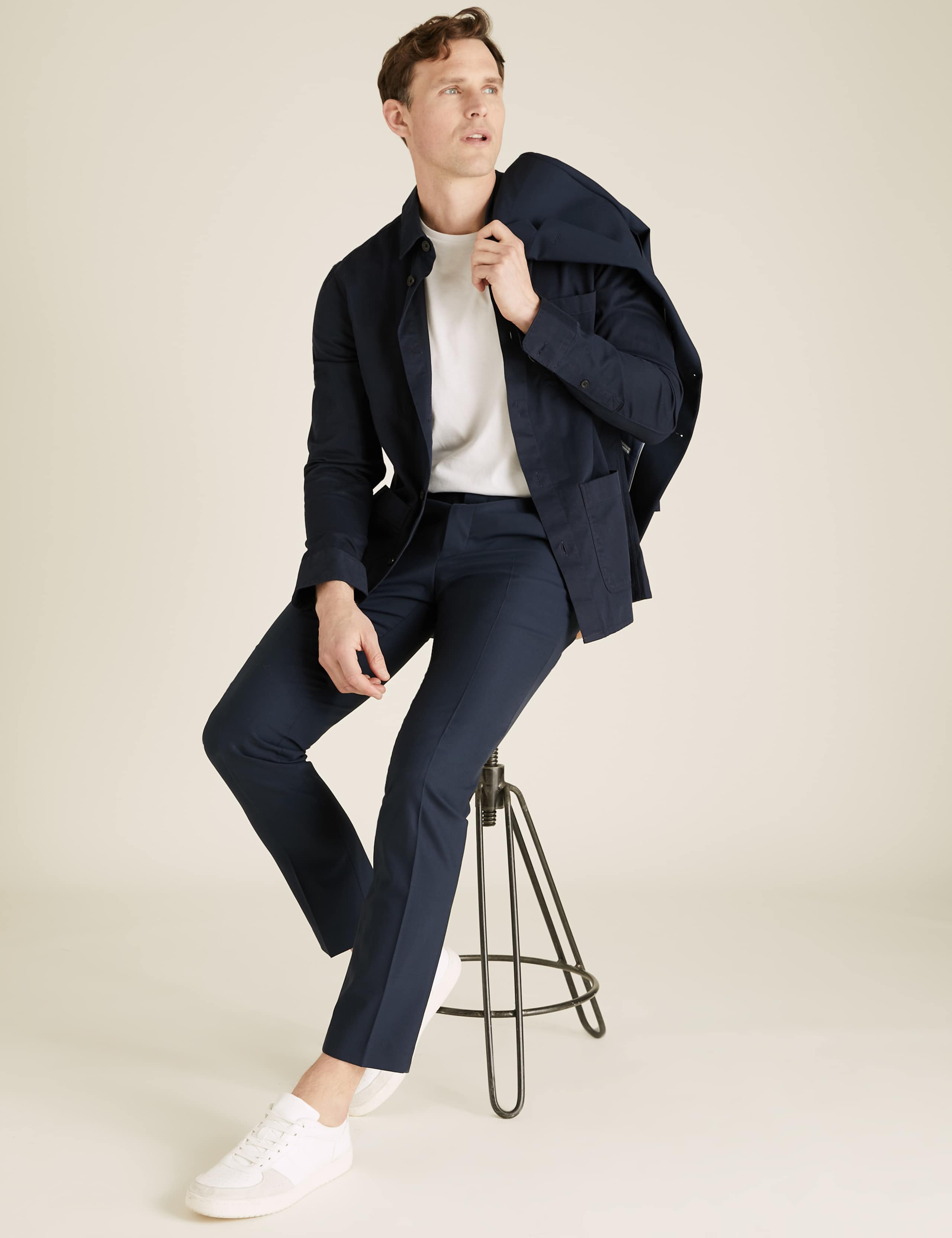 The Ultimate Navy Tailored Fit Suit Jacket 8 of 10