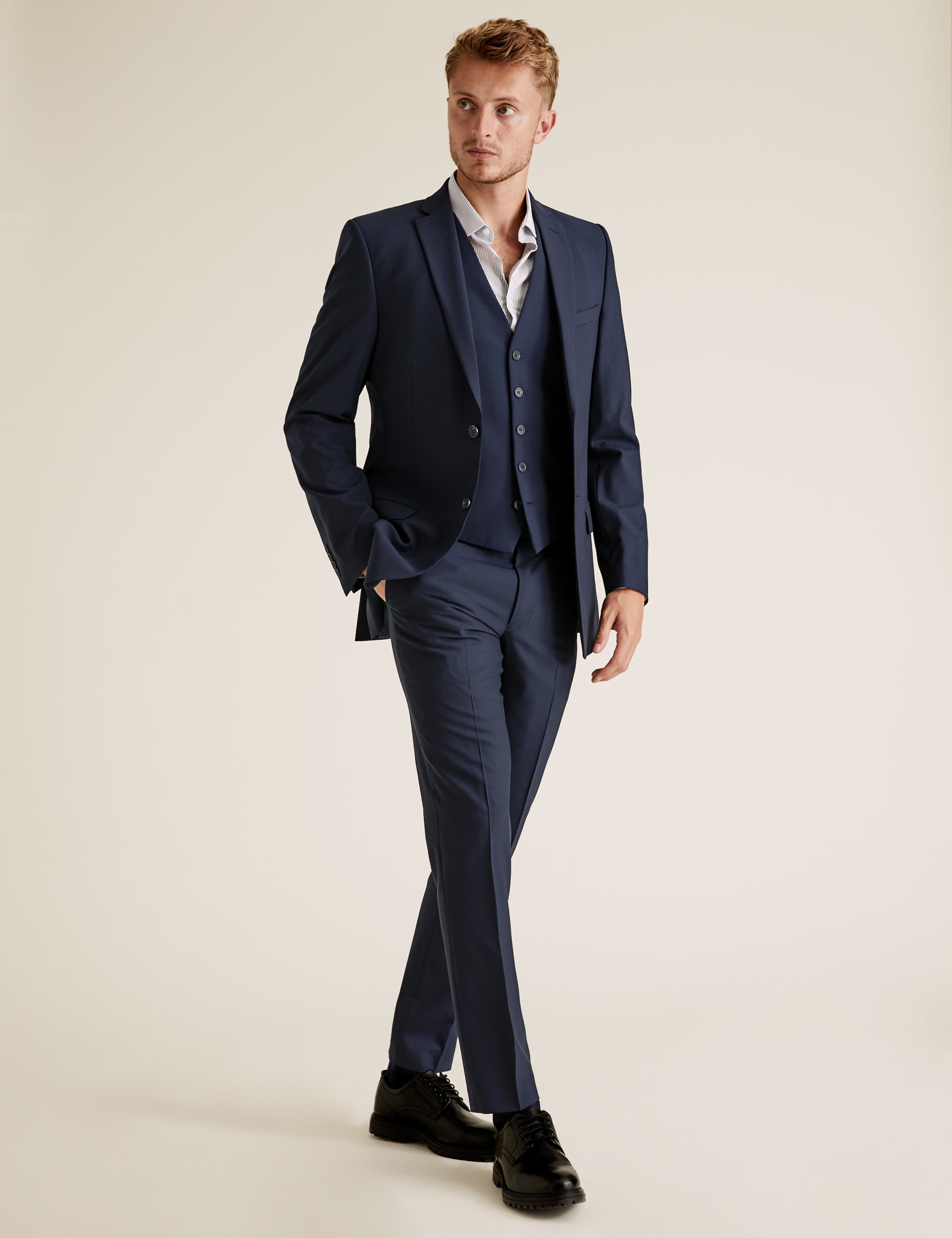 The Ultimate Navy Slim Fit Suit Trousers 6 of 8