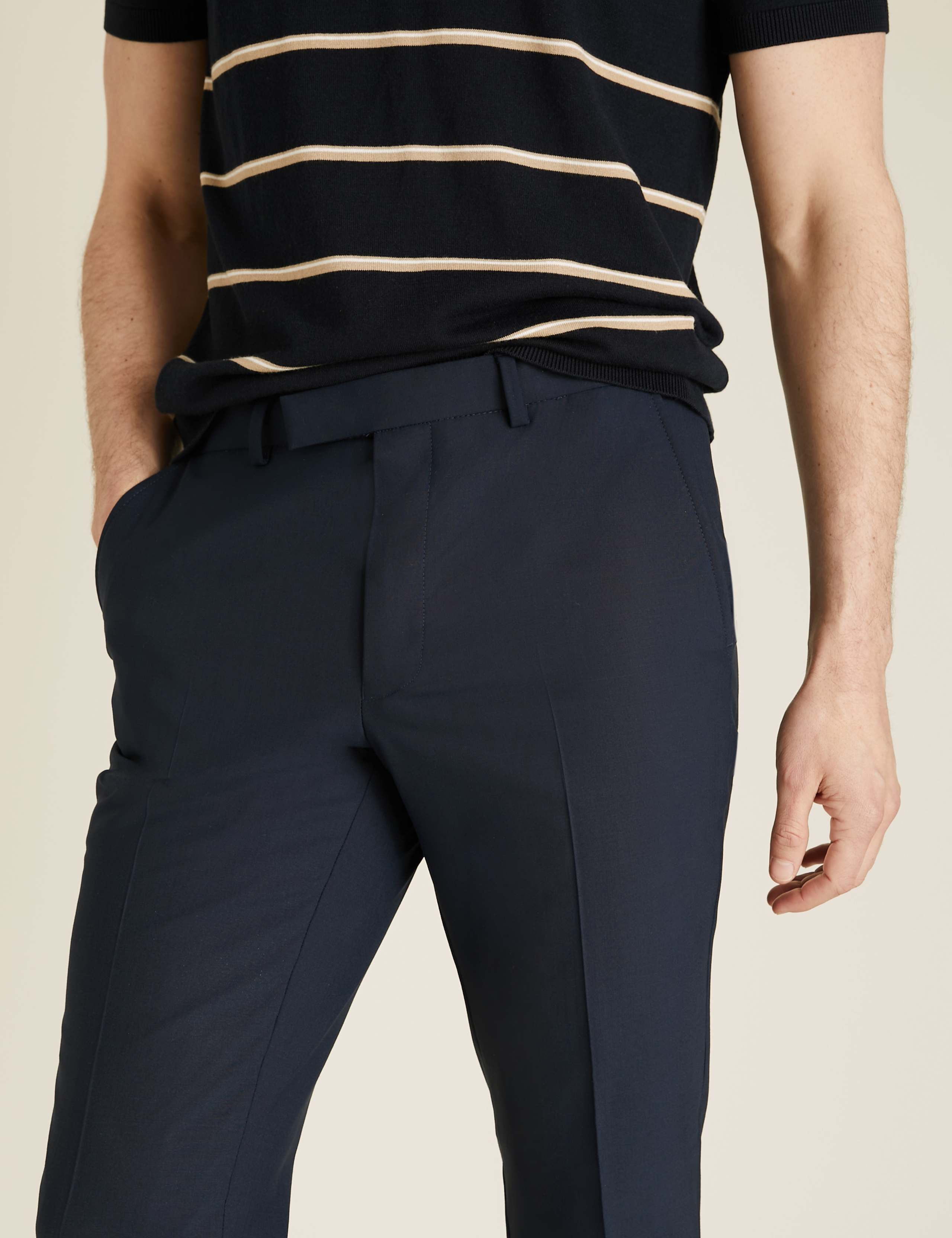 The Ultimate Navy Tailored Fit Suit Trousers 4 of 8