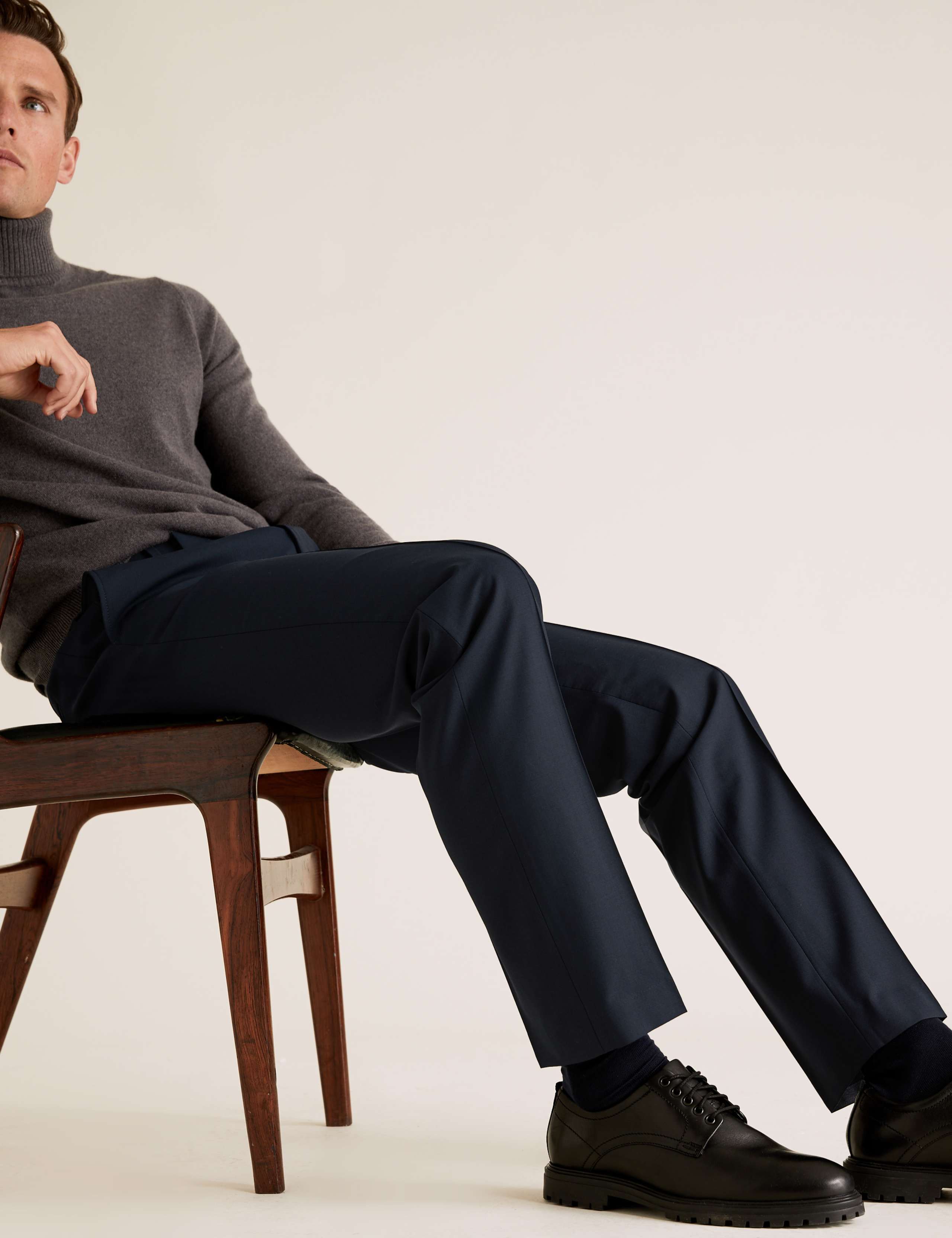 The Ultimate Navy Tailored Fit Suit Trousers 5 of 8