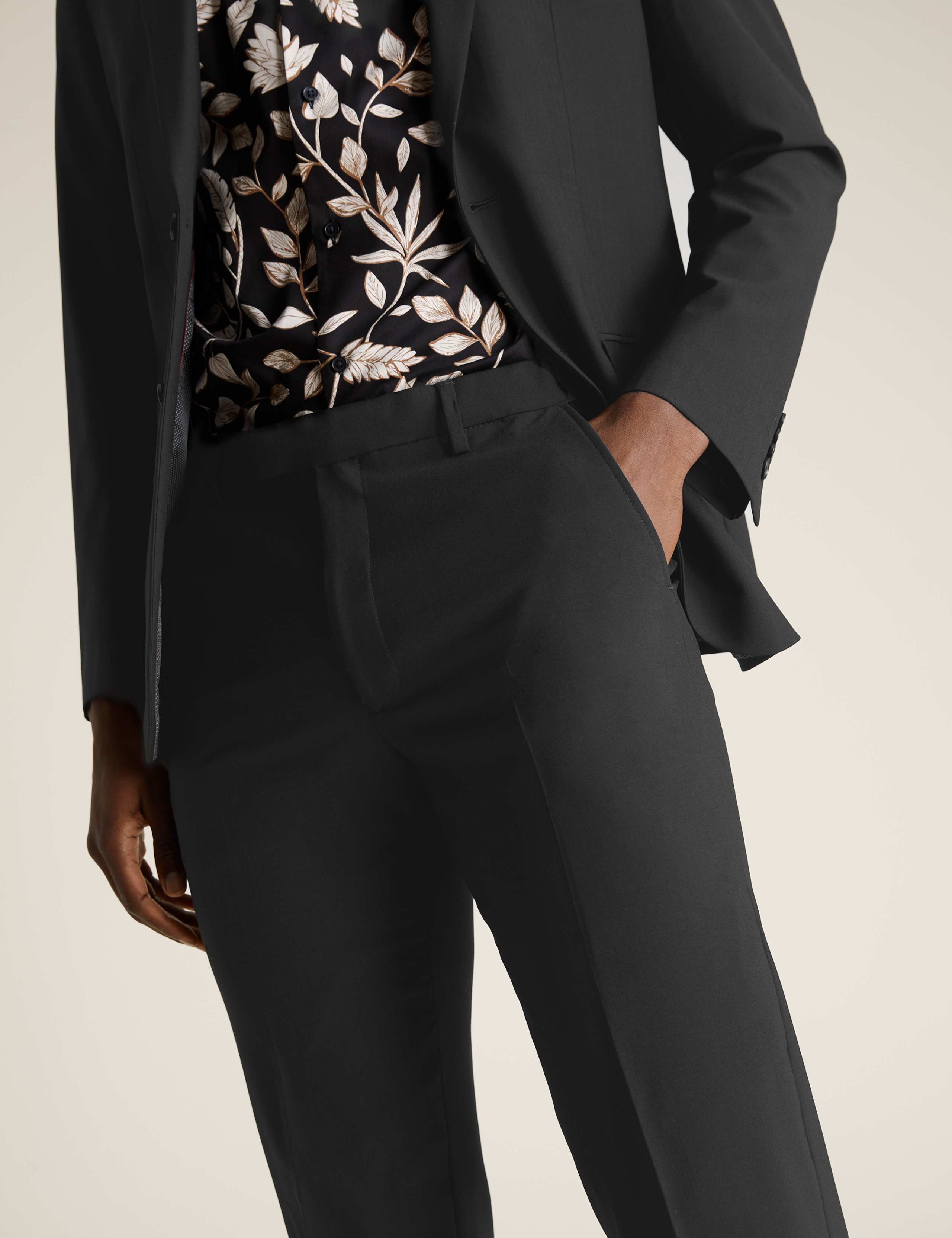 Big & Tall Black Regular Fit Suit Trousers 3 of 7