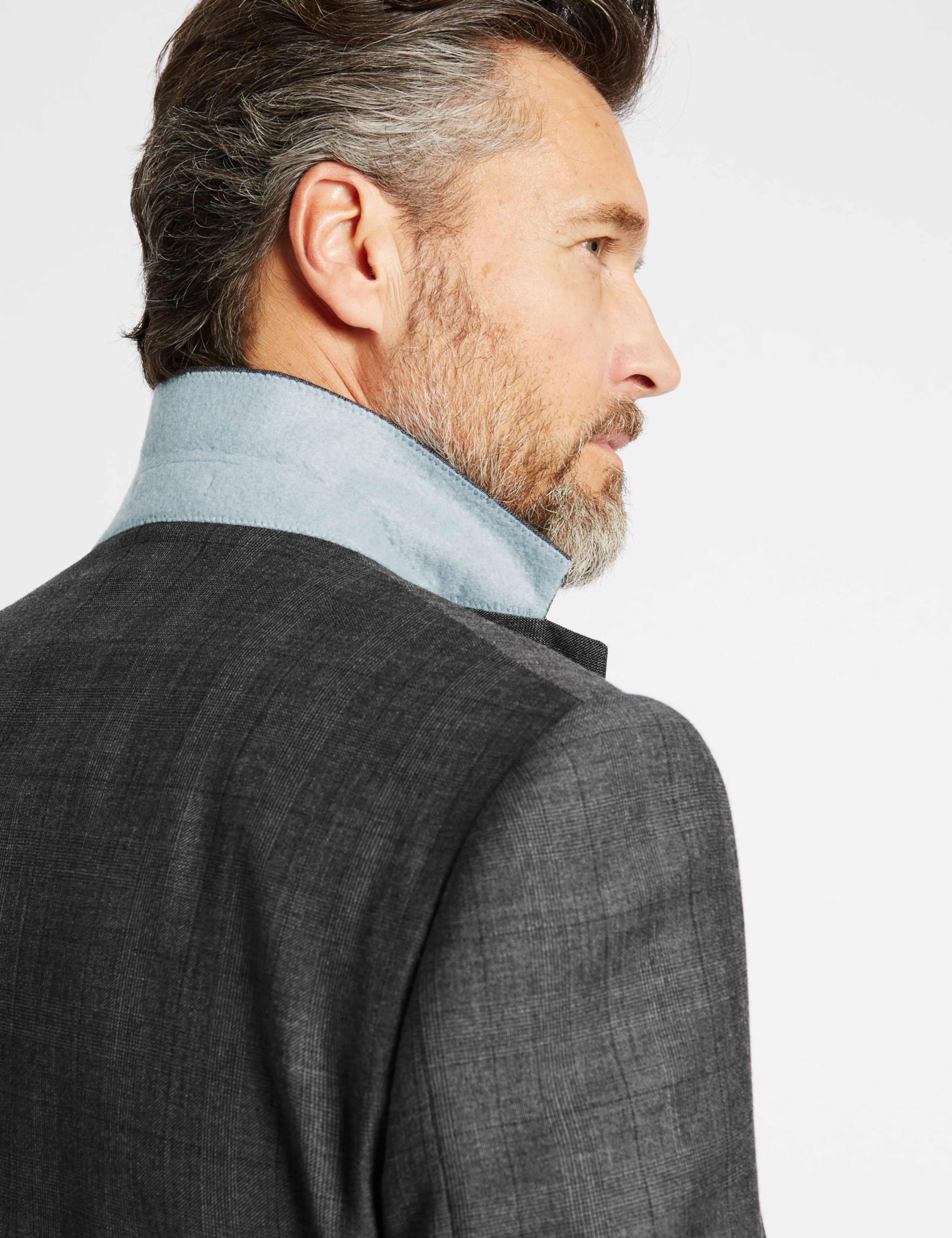 Grey Textured Regular Fit Wool Jacket 6 of 9