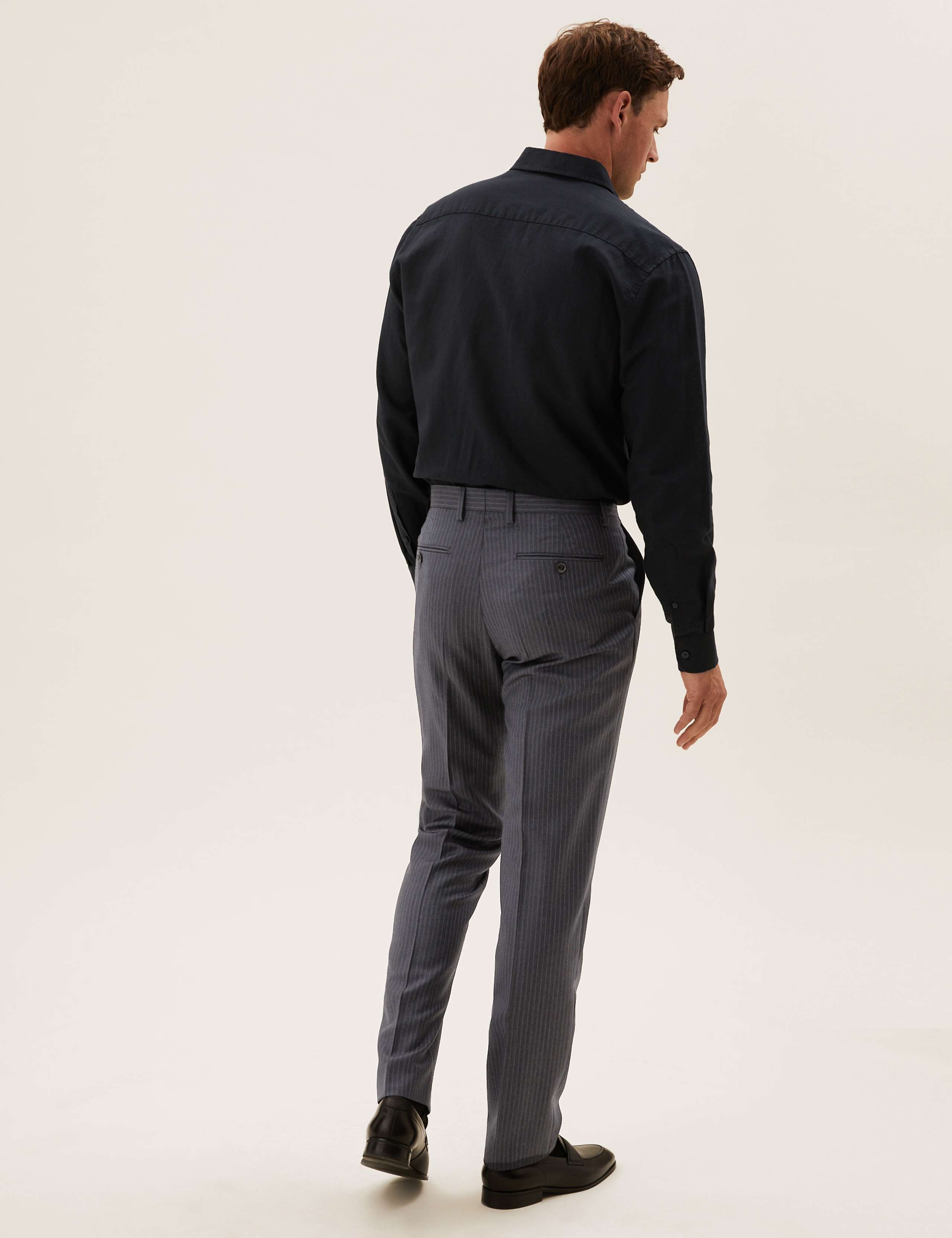 Regular Fit Pure Wool Pinstripe Trousers 5 of 8